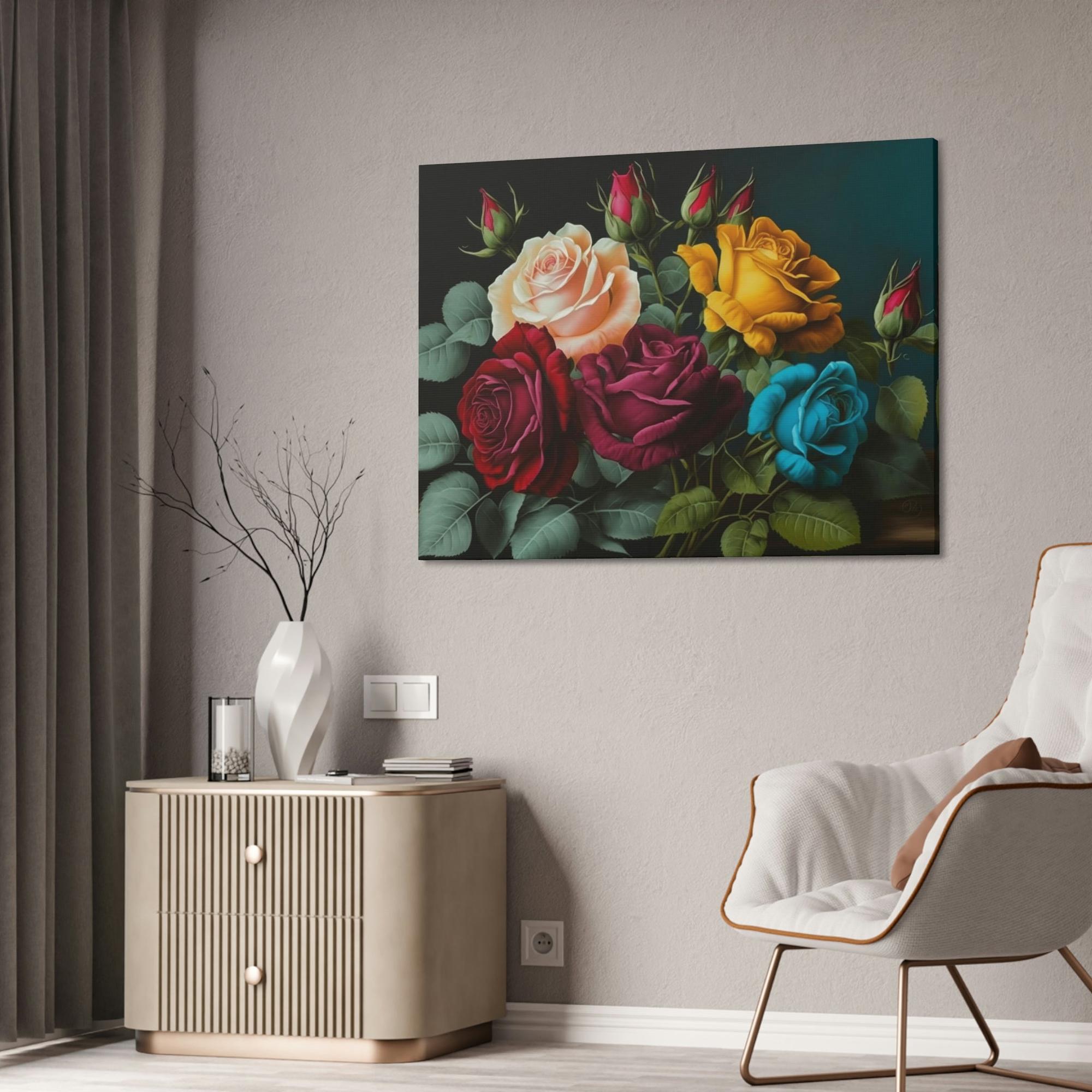 Roses The Elegance of Roses: A Sophisticated Painting on Canvas