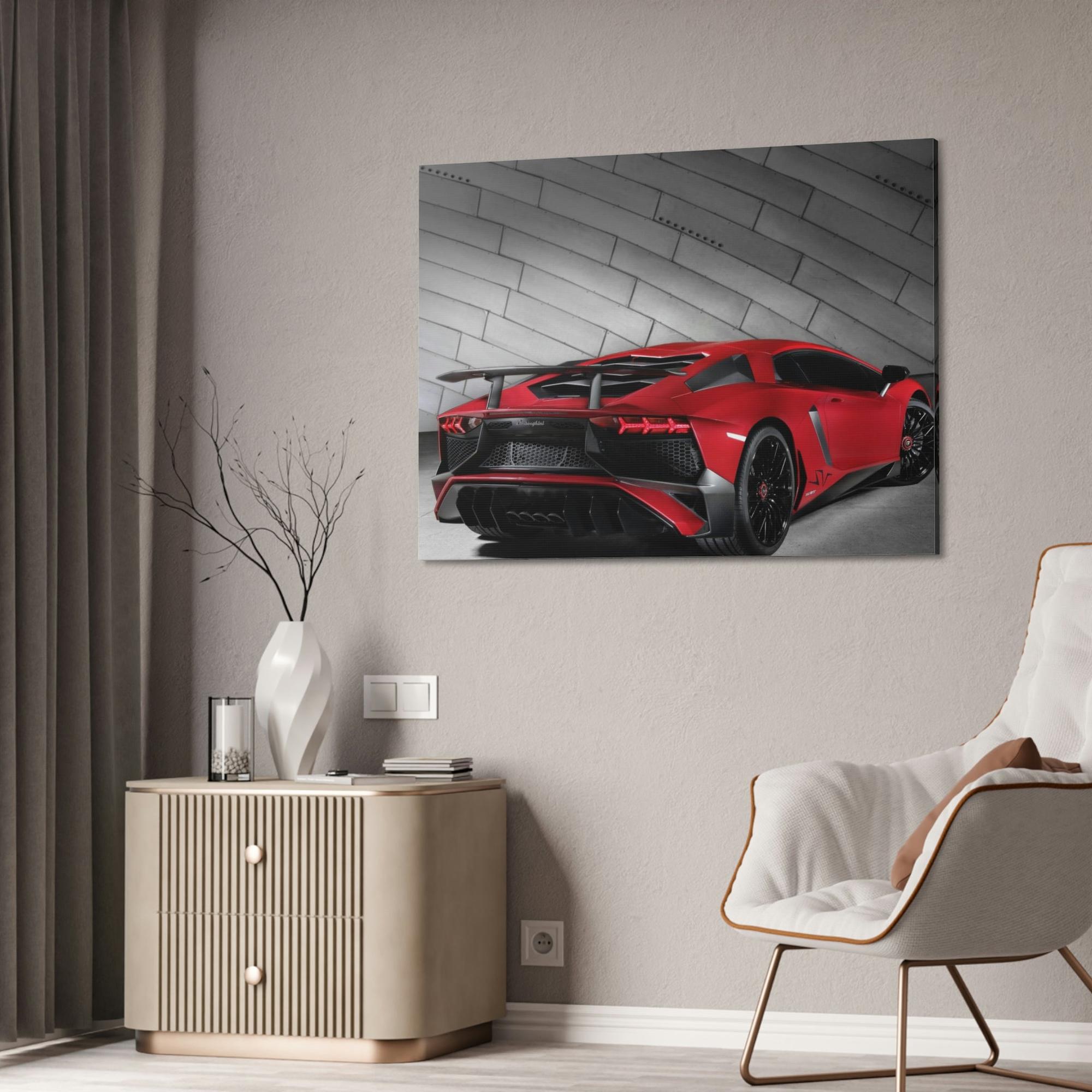 Lamborghini Luxury on Wheels: Framed Canvas of Lamborghini for Art Lovers