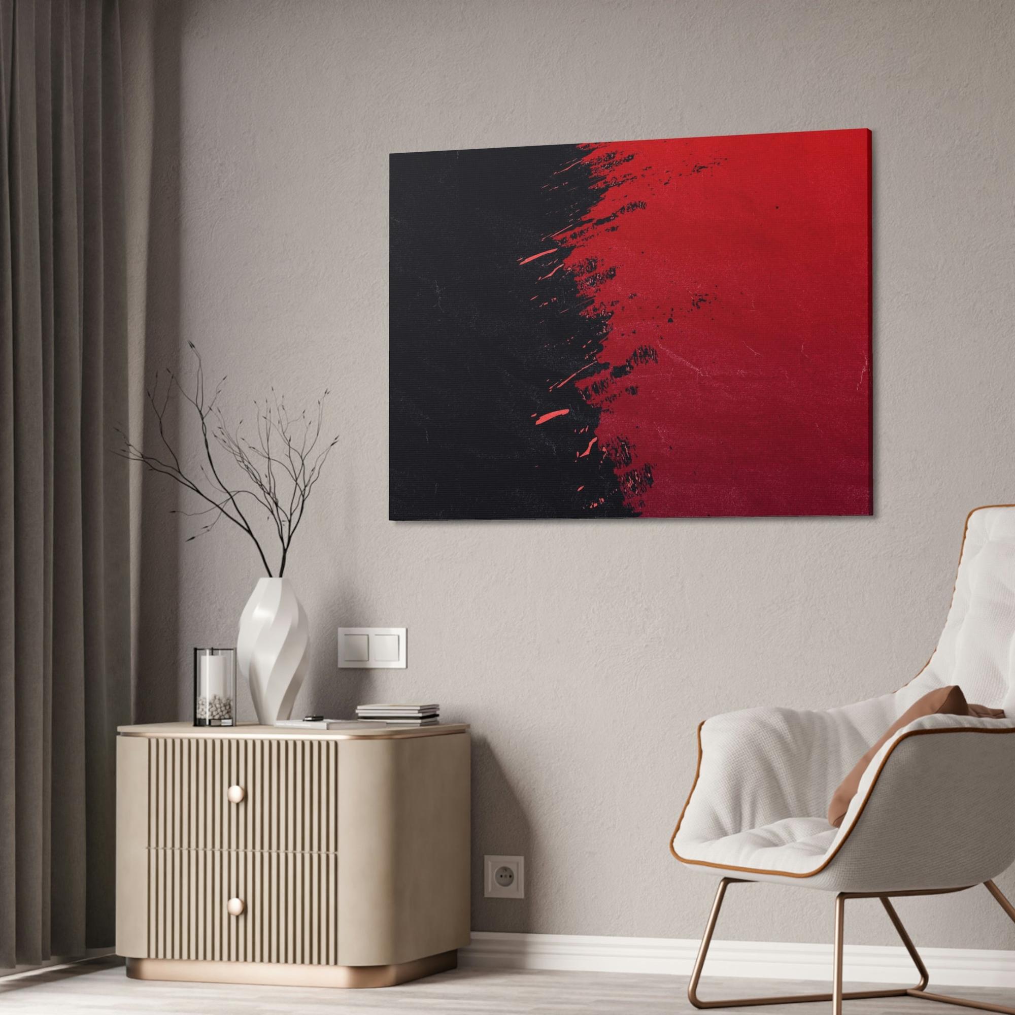 Red Abstract Art Passion and Power: Red Abstract Art on Natural Canvas and Prints