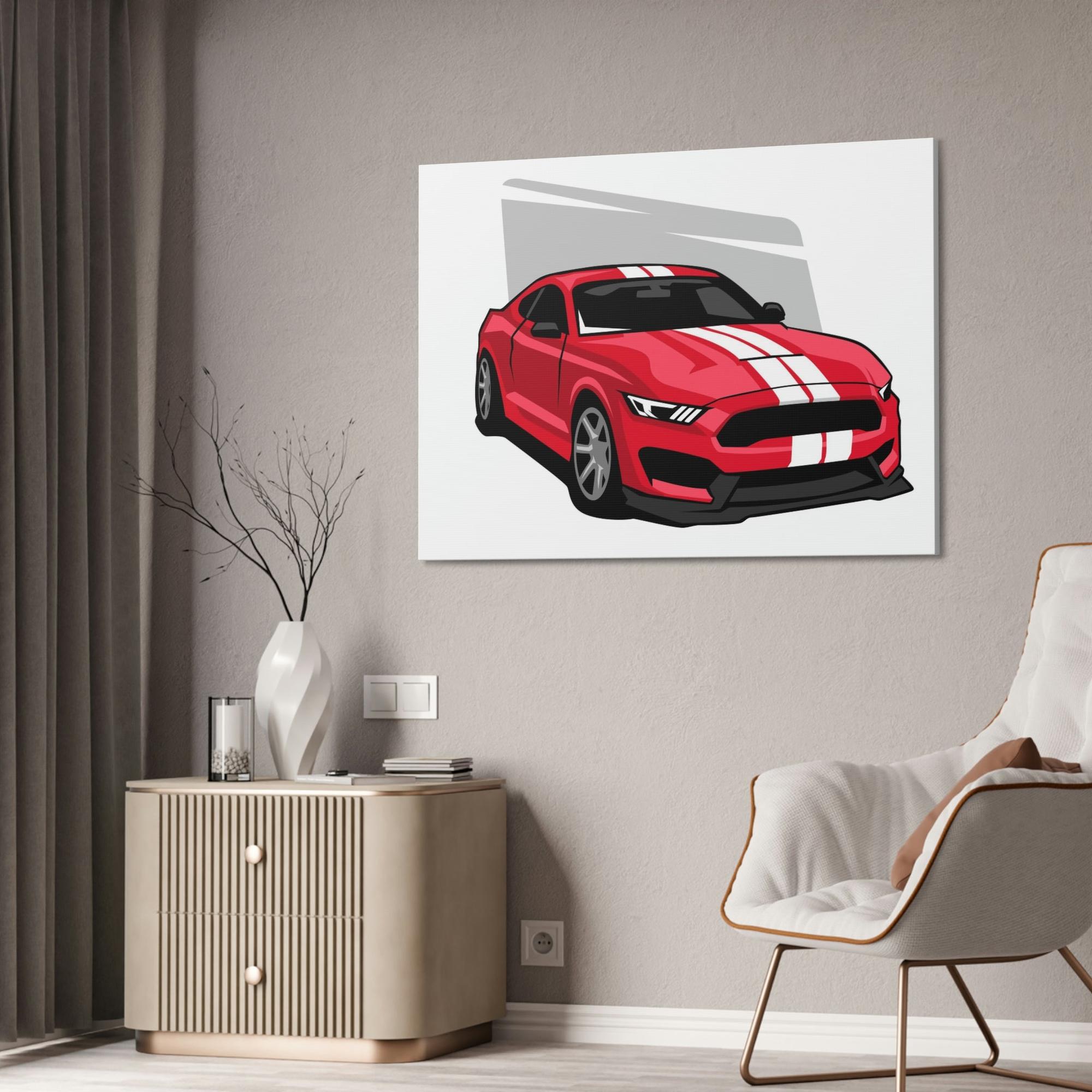 Mustang Wild and Free: Mustang Art Print on Canvas & Poster Framed Wall Art