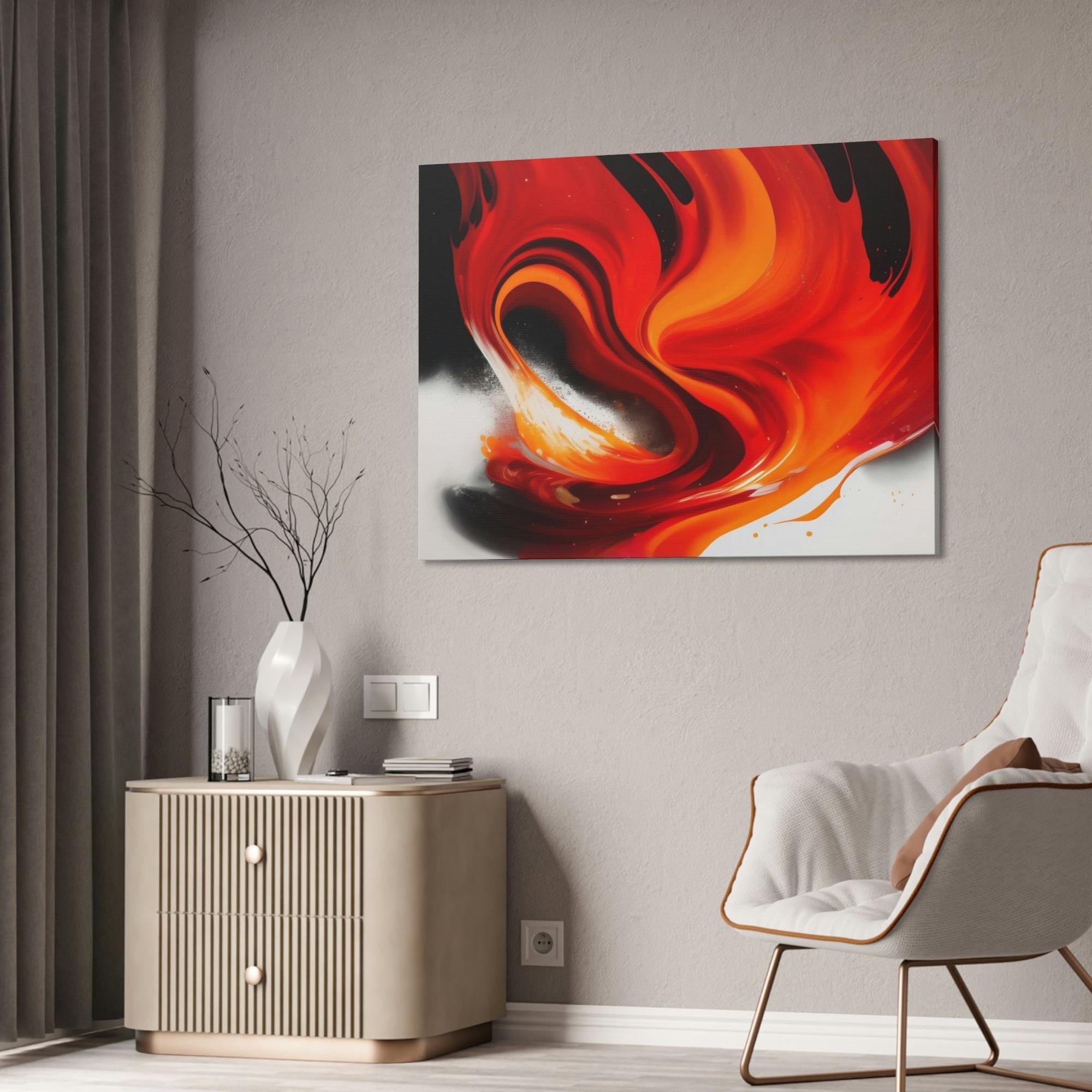 Red Abstract Art A Touch of Passion: Red Abstract Art Collection on Framed Canvas and Posters