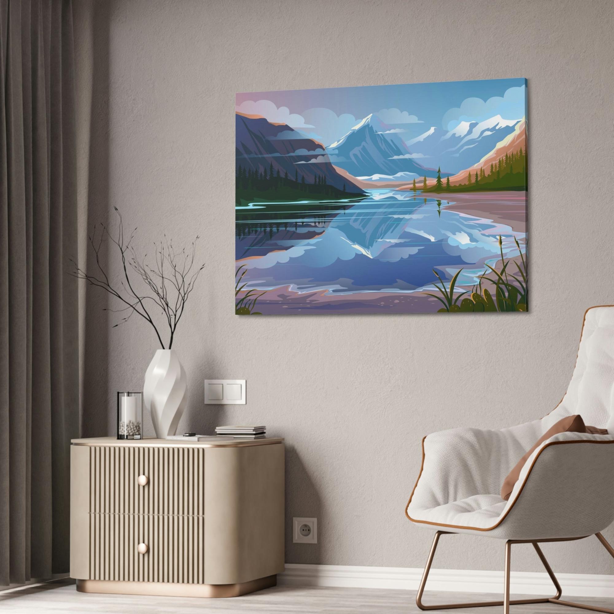 Lakes And Rivers Reflections of Serenity: Natural Canvas Wall Art of Tranquil Lakes and Rivers