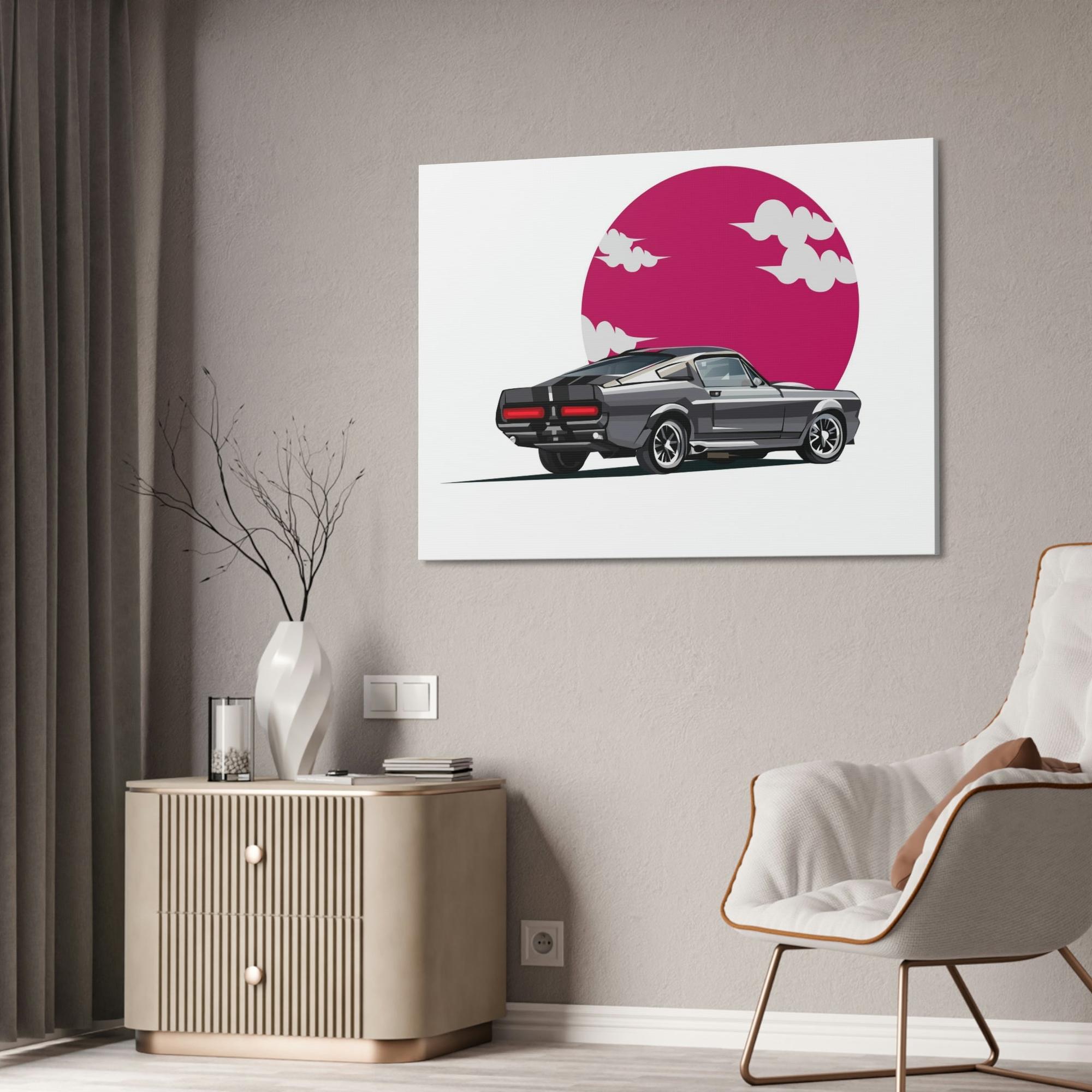 Mustang Iconic Mustang: Framed Poster and Art Print on Canvas