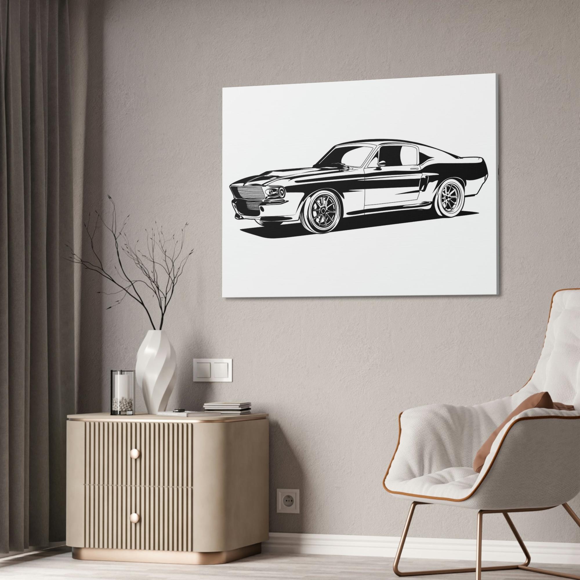 Mustang Racing Spirit: Mustang Framed Canvas Print and Wall Art