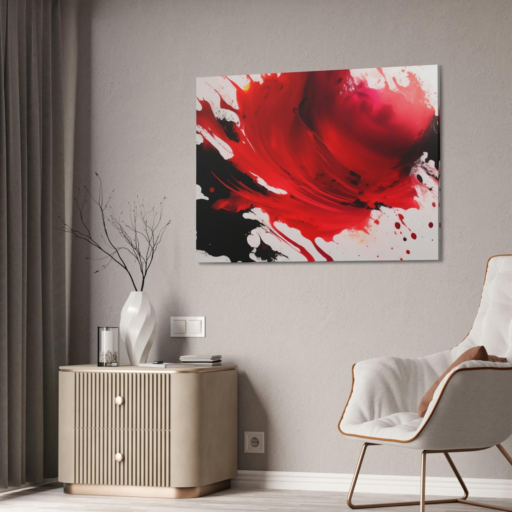 undefined The Art of Boldness: Red Abstract Prints and Wall Art on Natural Canvas & Posters
