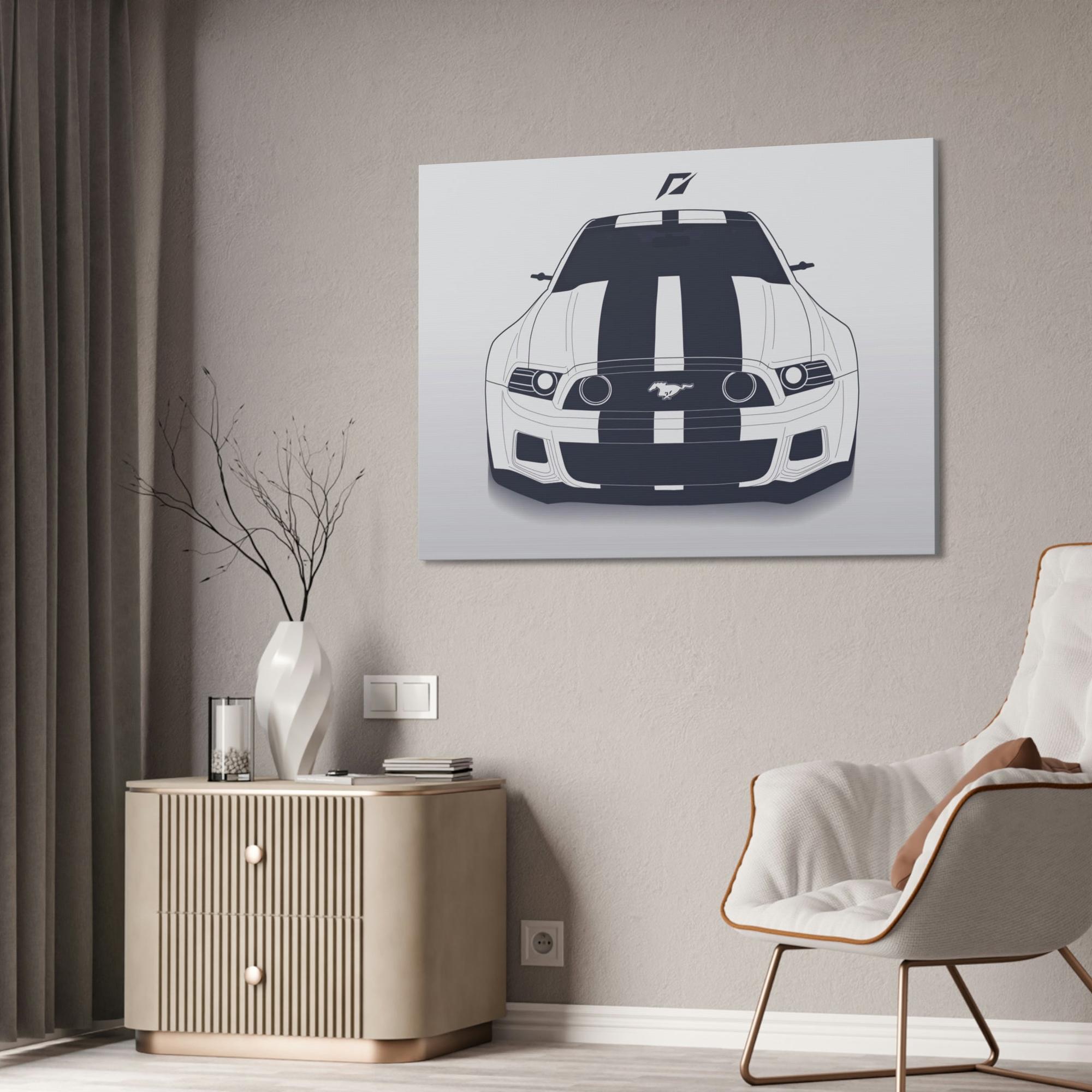 Mustang The Art of Speed: Framed Canvas Poster Featuring a Mustang Sports Car