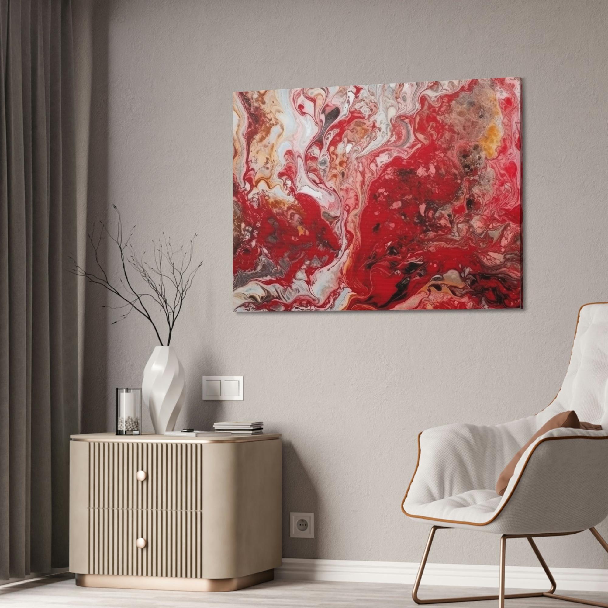 Red Abstract Art Passionate Red: A Stunning Print on Canvas for Your Modern Home