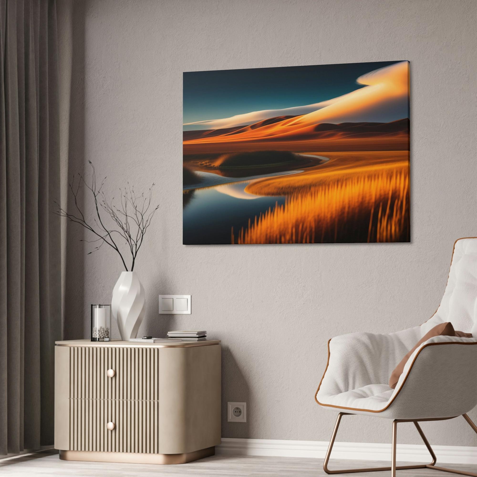 undefined Aquatic Serenity: Lakes and Rivers on Natural Canvas and Framed Poster Art