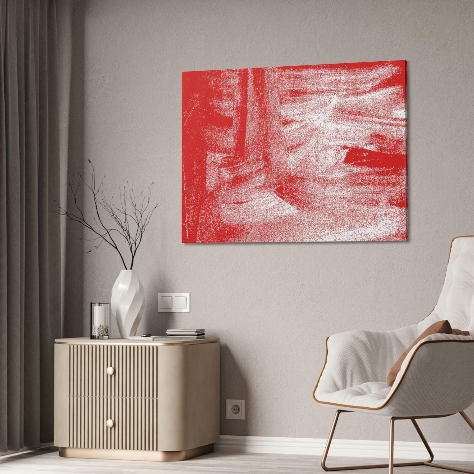 Red Abstract Art Abstract Energy: A Red Art Print on Poster and Framed Canvas for Your Wall