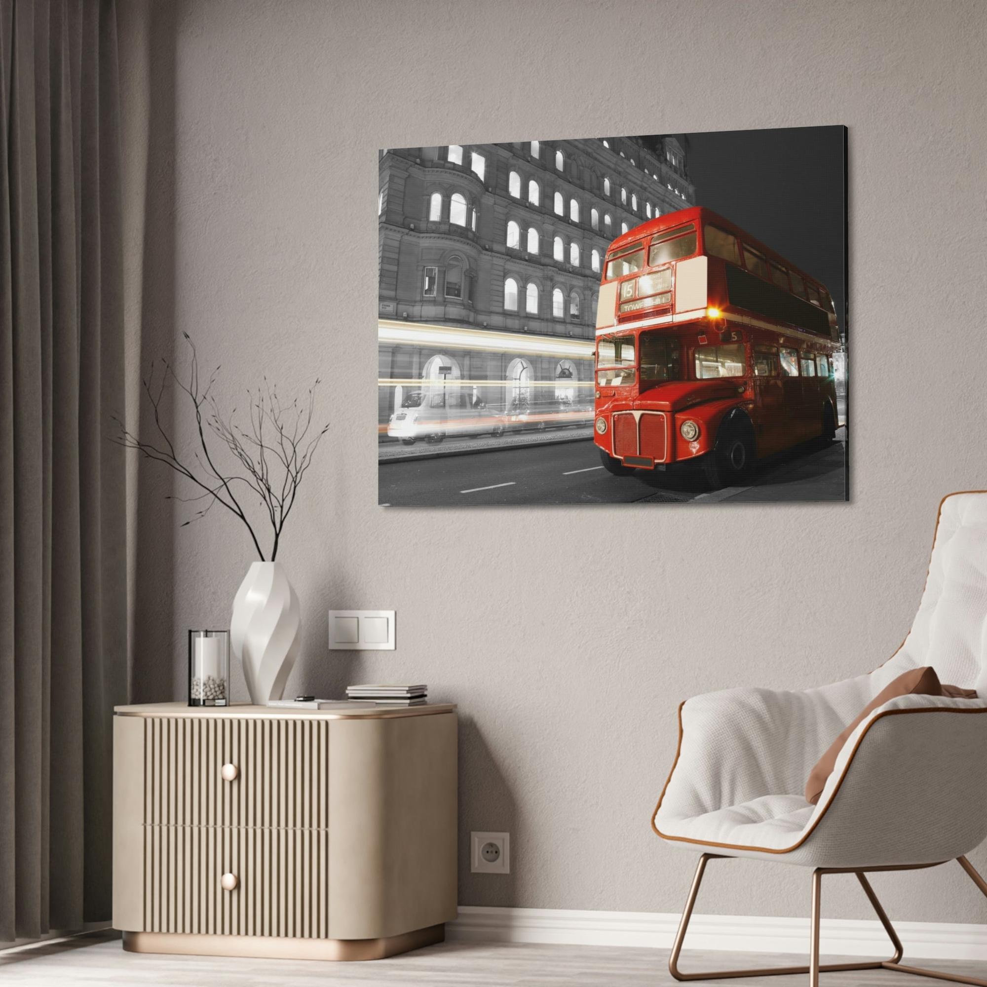 Bus Urban Rhythms: Bus Commute on Canvas & Poster Wall Art