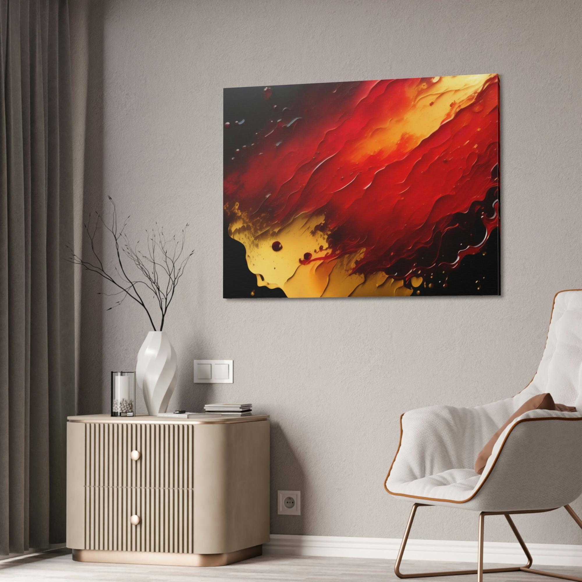 Red Abstract Art Shades of Passion: A Red Abstract Art Print on Poster and Canvas