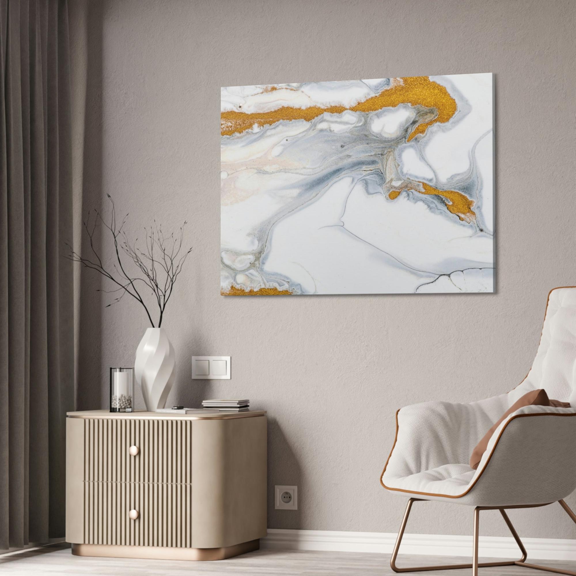 Gold Abstract Art Shining Brilliance: Mesmerizing Gold Abstract Wall Art Poster & Canvas