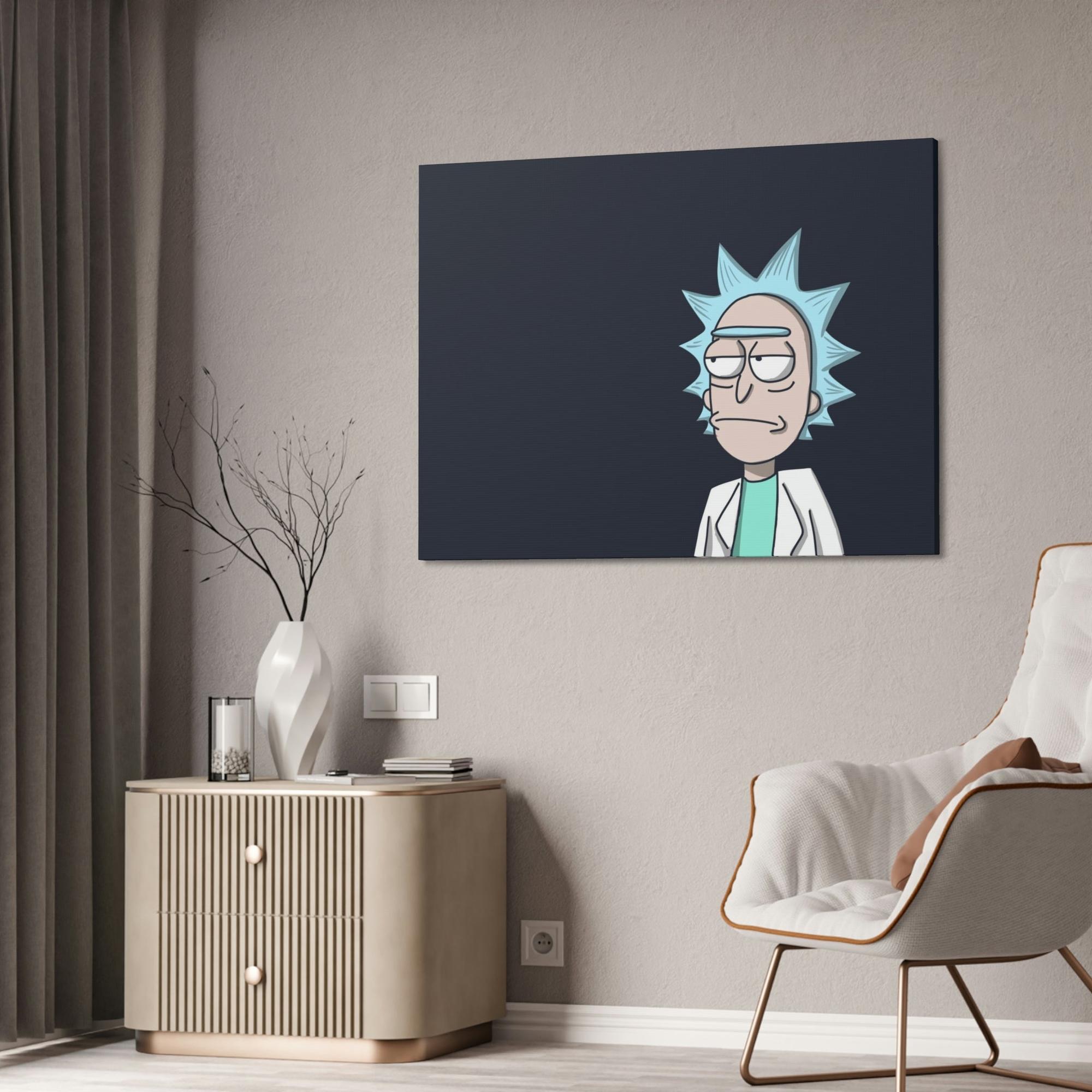 Rick And Morty Art Rick's Multiverse Adventures: Framed Canvas Wall Art Depicting the Iconic Rick from Rick and Morty