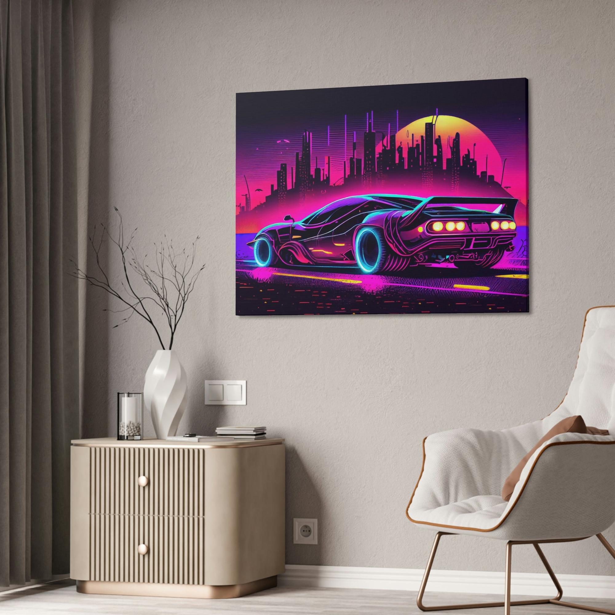 Neon Neon Illumination: Illuminating Wall Art Prints with Vibrant Colors on Canvas