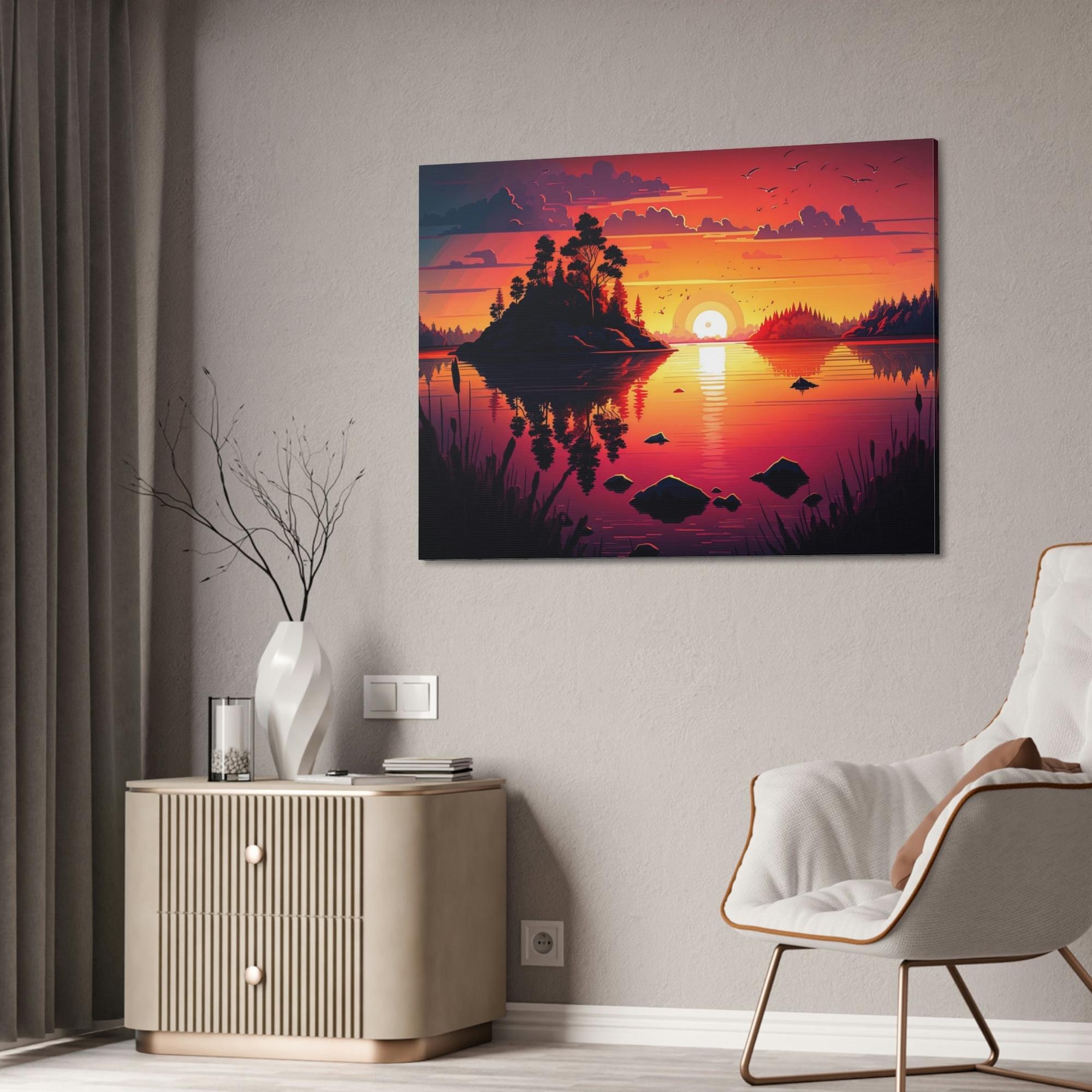 Lakes And Rivers The Majesty of Lakes and Rivers: Natural Canvas Wall Art of Stunning Scenery