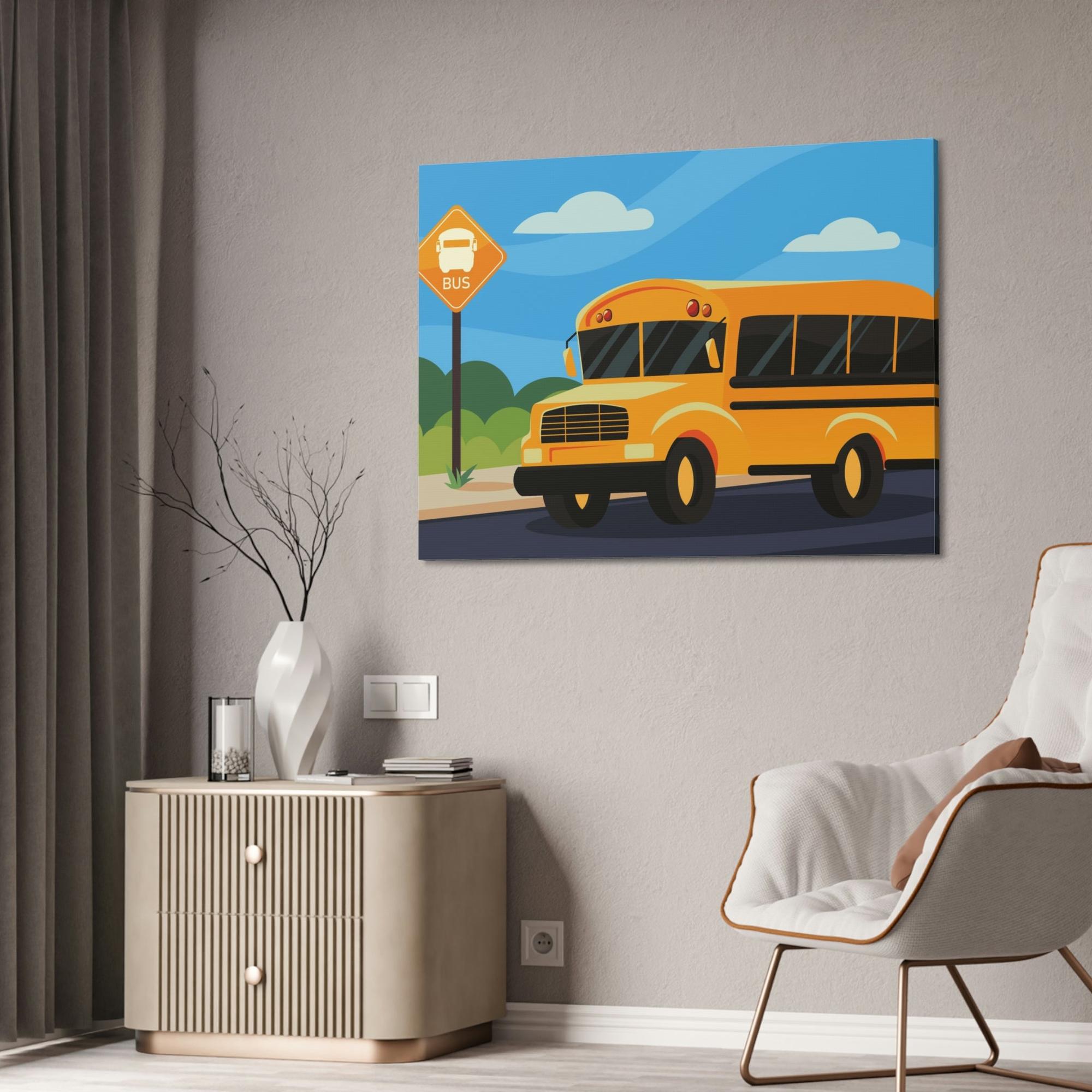 Bus Cityscape Symphony: Harmonizing Bus and Canvas & Poster Wall Art