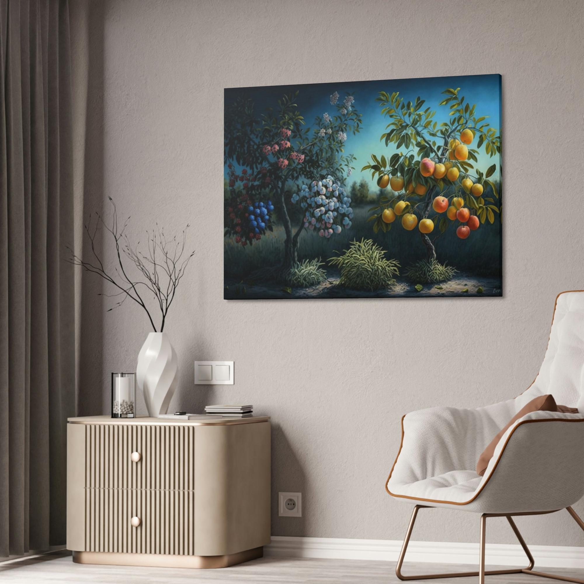 Fruit Trees Blossoming Orchard: Fruit Trees Canvas Art