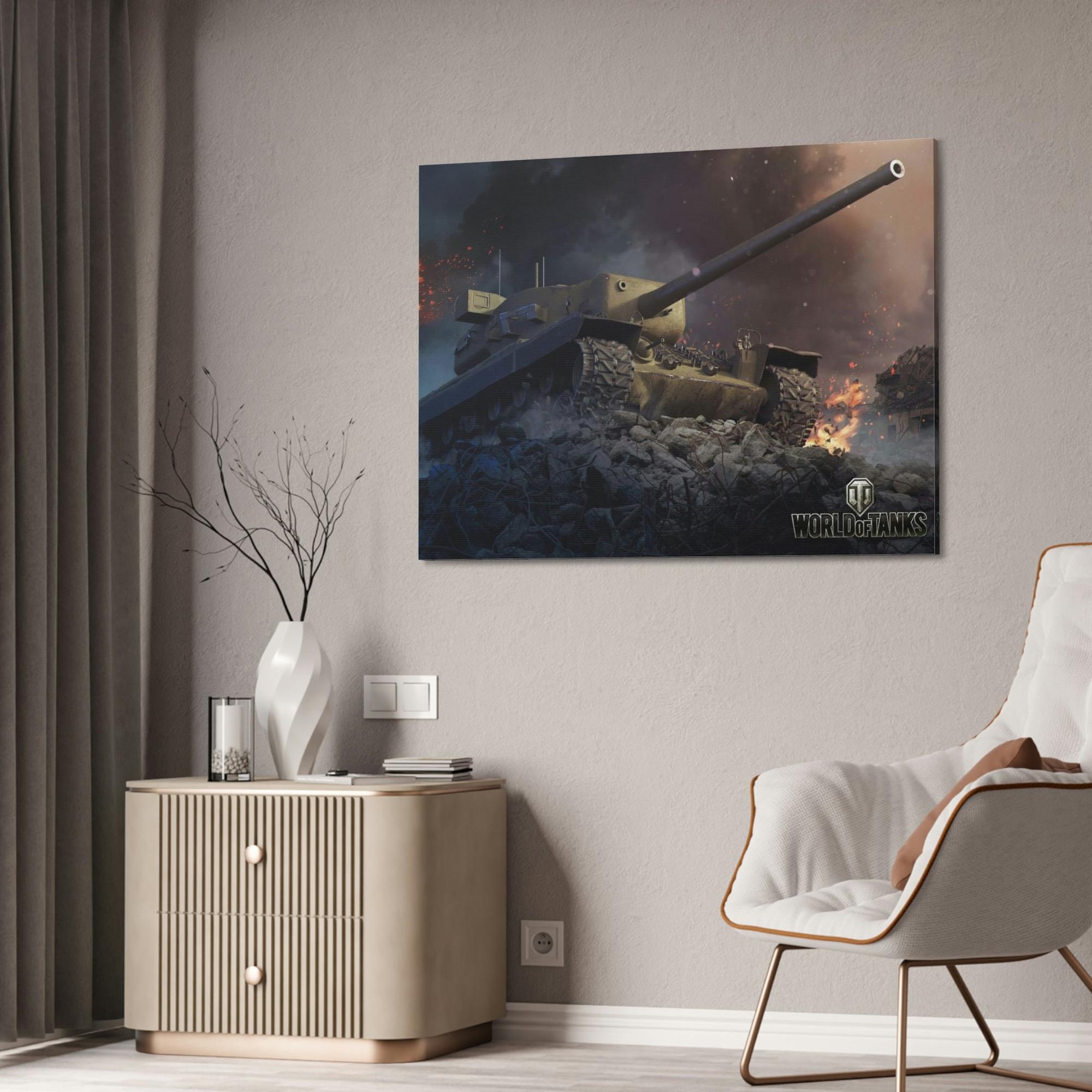 World Of Tanks Armored Warriors in Motion: Striking World of Tanks Canvas Wall Art