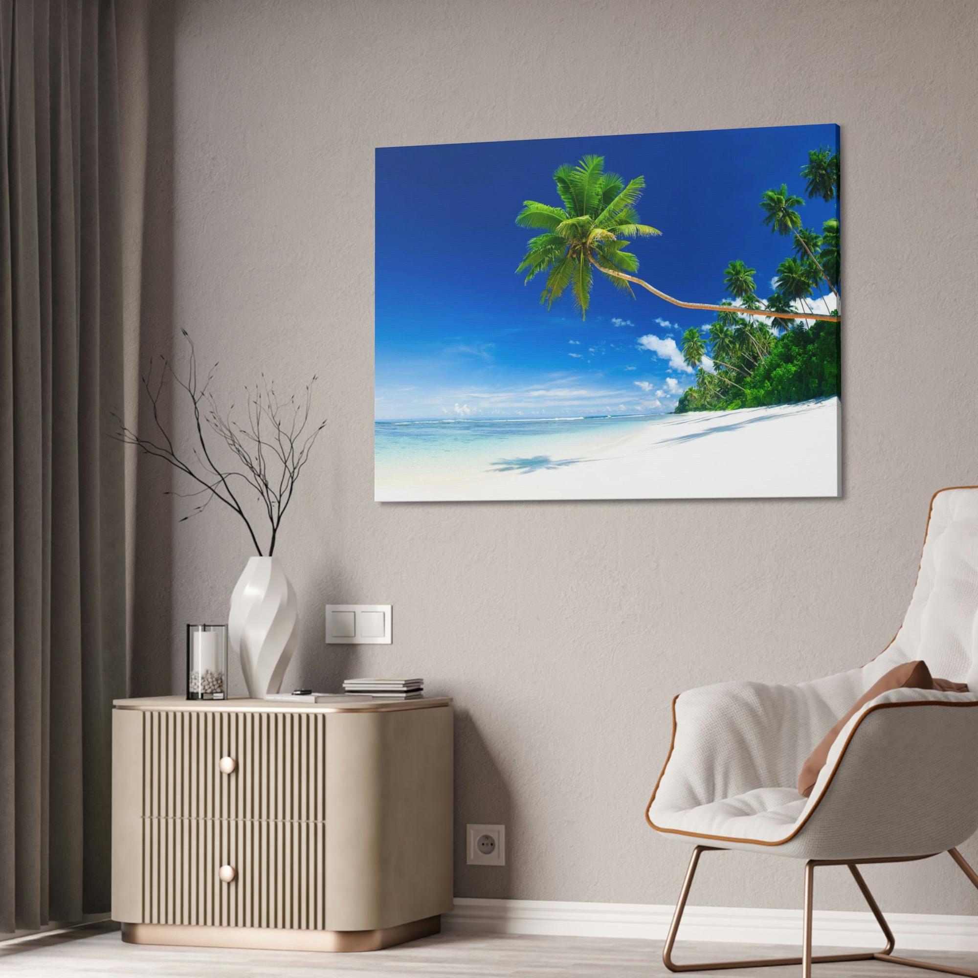 Island Beach Seaside Serenity: Canvas & Poster Print of a Peaceful Beach on an Island