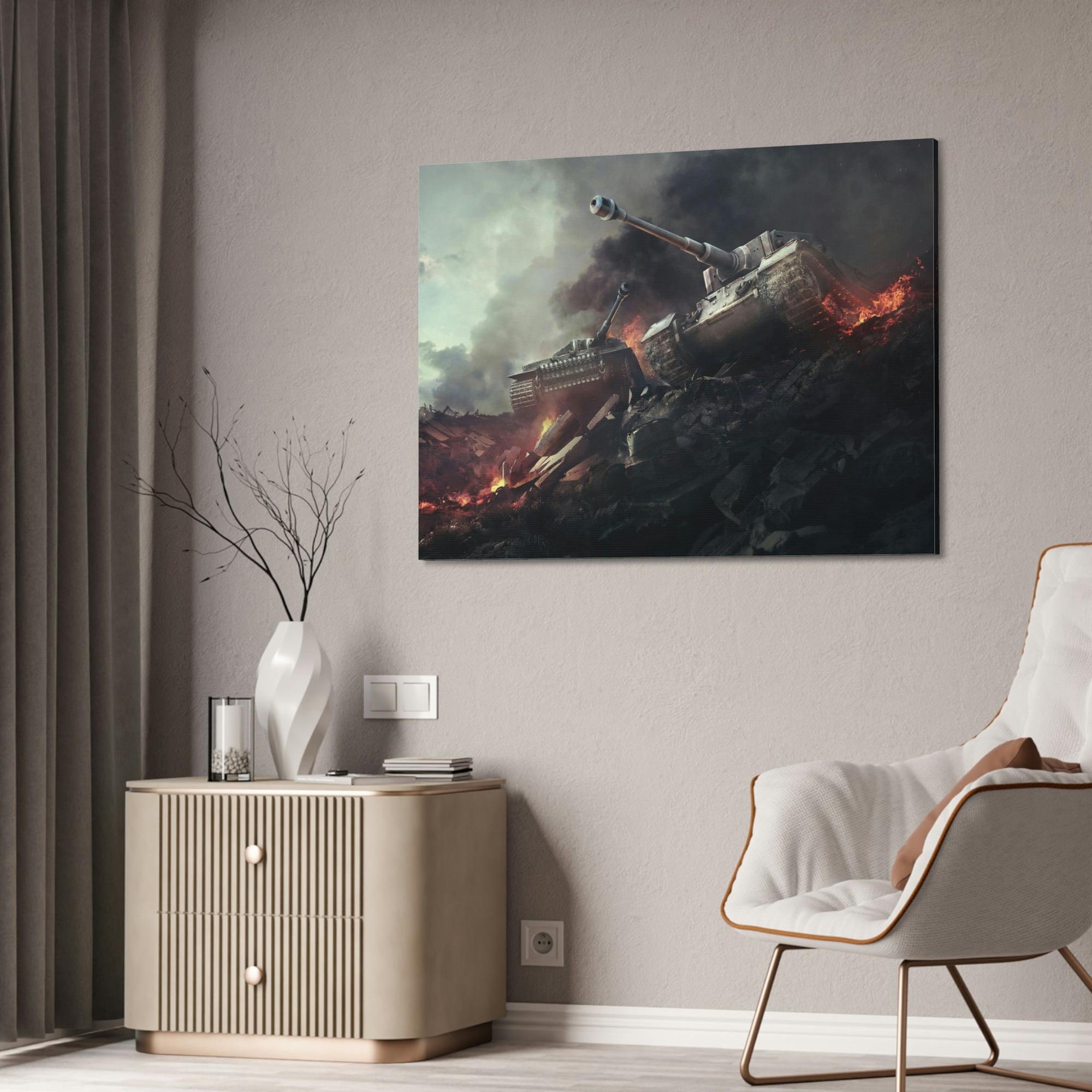 World Of Tanks In the Line of Fire: Striking World of Tanks Canvas & Poster Wall Art