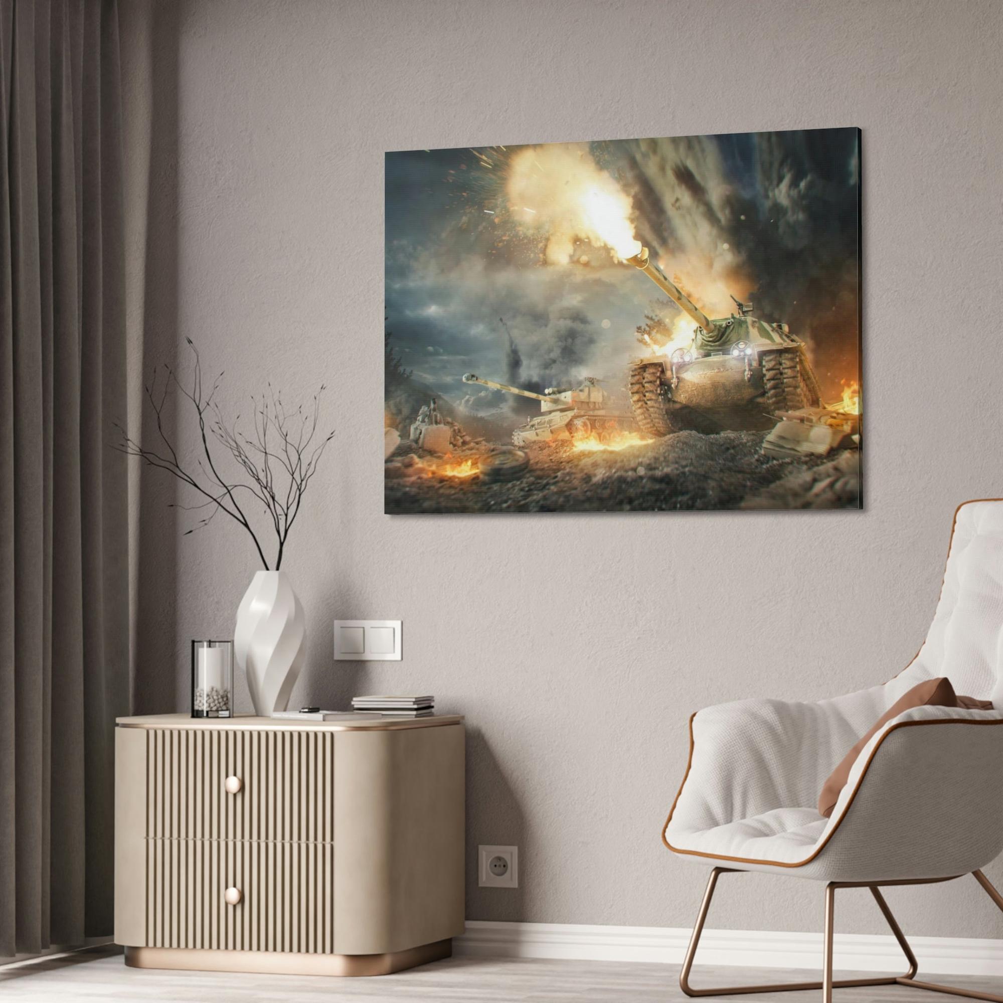 World Of Tanks Armored Legends in Motion: Striking World of Tanks Сanvas Wall Art