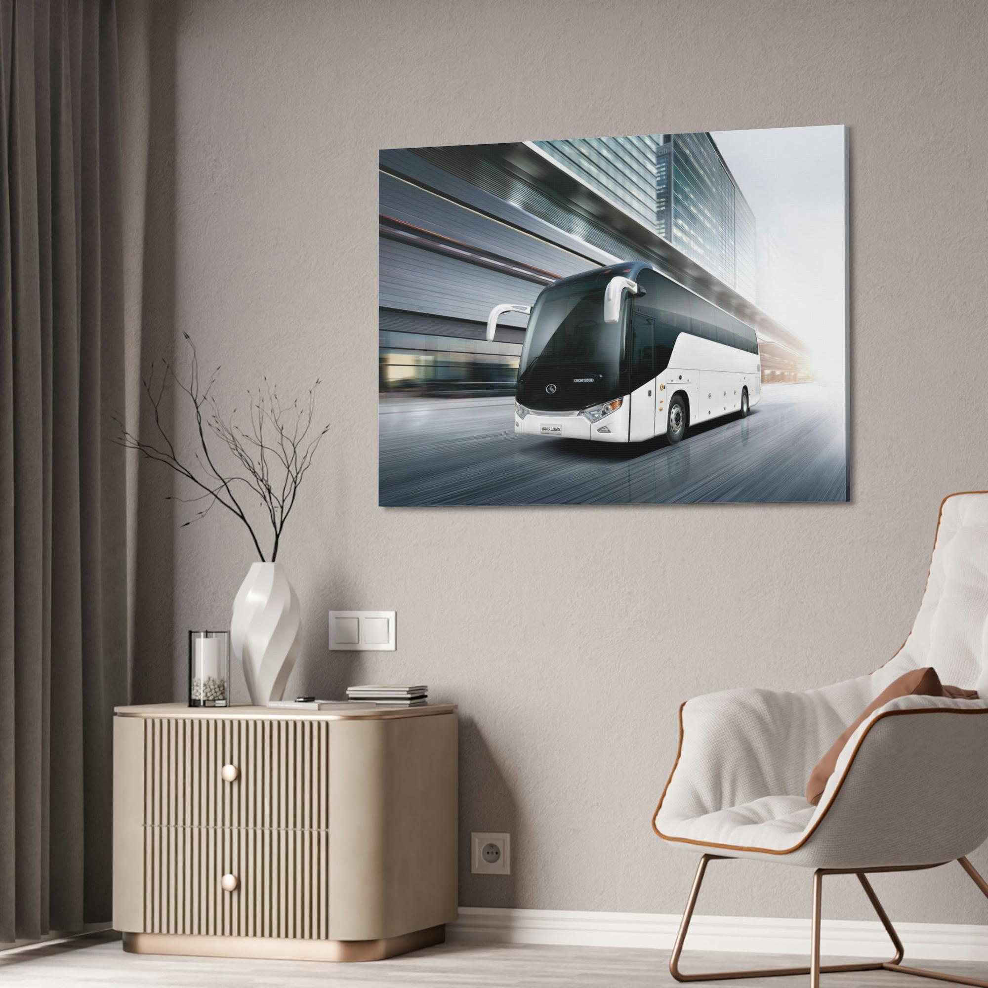 Bus Urbanscapes Unveiled: Bus Artwork on Framed Poster & Canvas