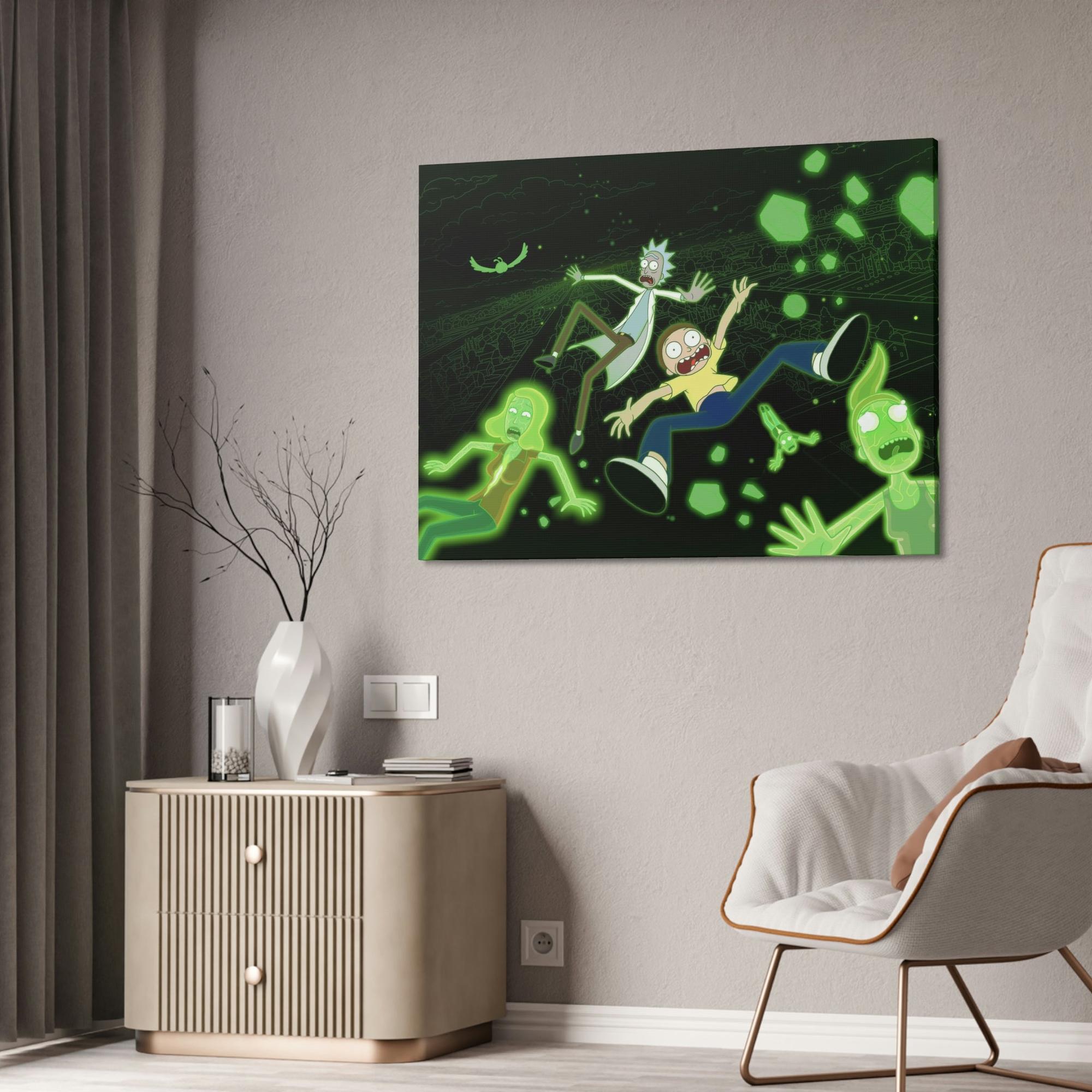 Rick And Morty Art Interdimensional Adventure: Rick and Morty Art Print on Canvas for Wall Art Enthusiasts