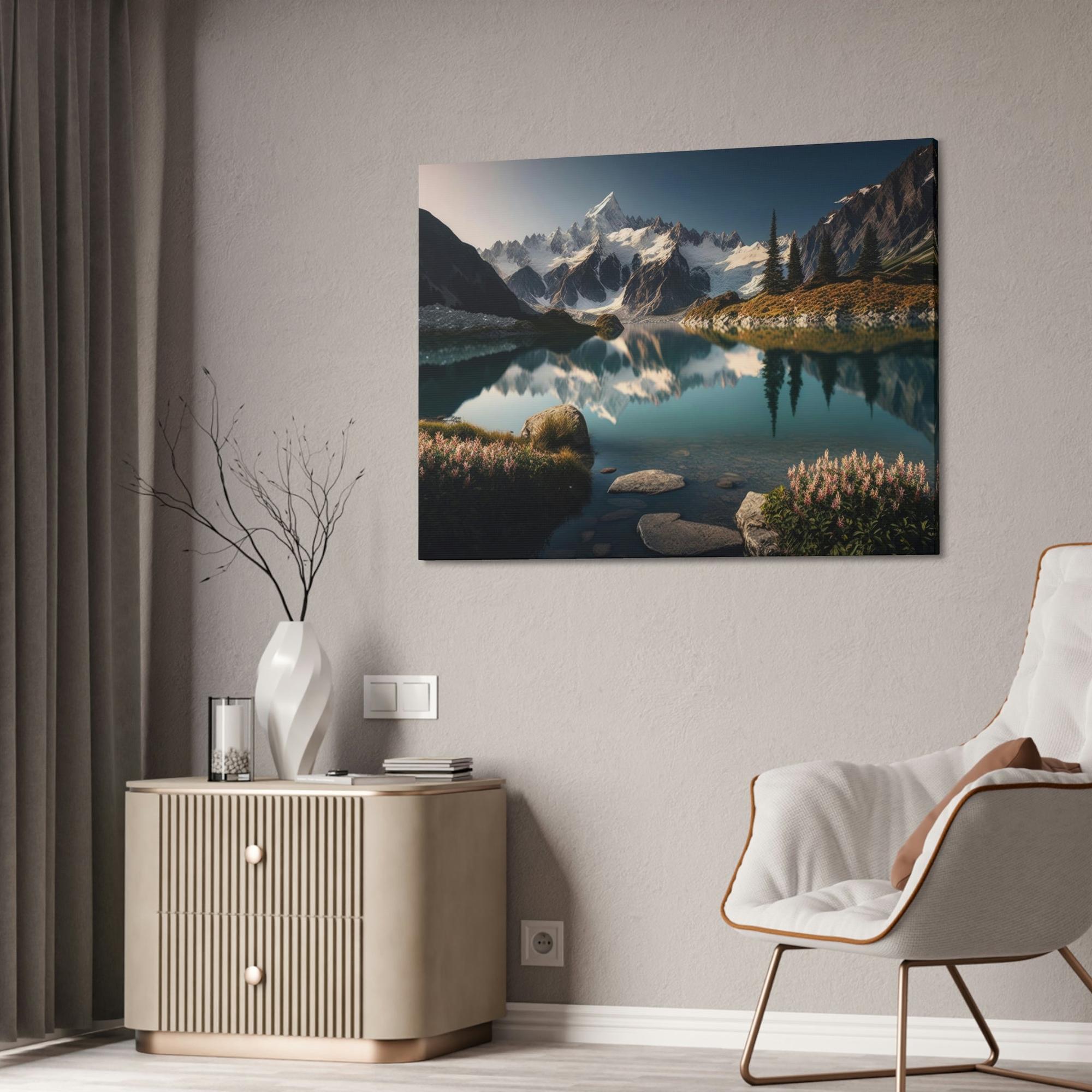 Lakes And Rivers Nature's Masterpiece: Framed Canvas and Poster Print of Lakes and Rivers