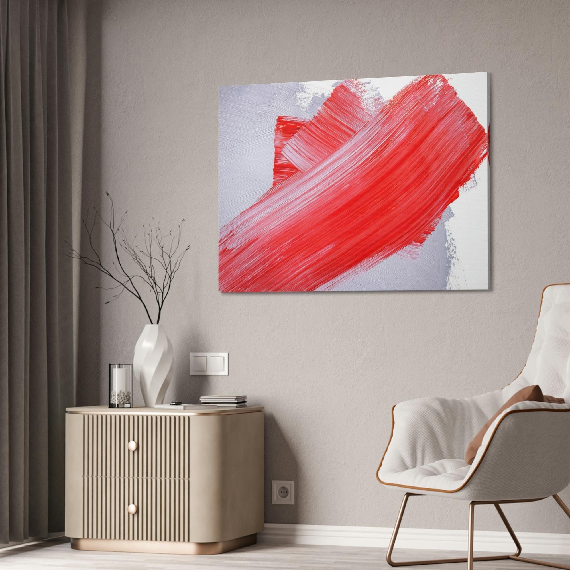 Red Abstract Art Red Abstract Delight: Natural Canvas and Framed Poster for Your Wall Art