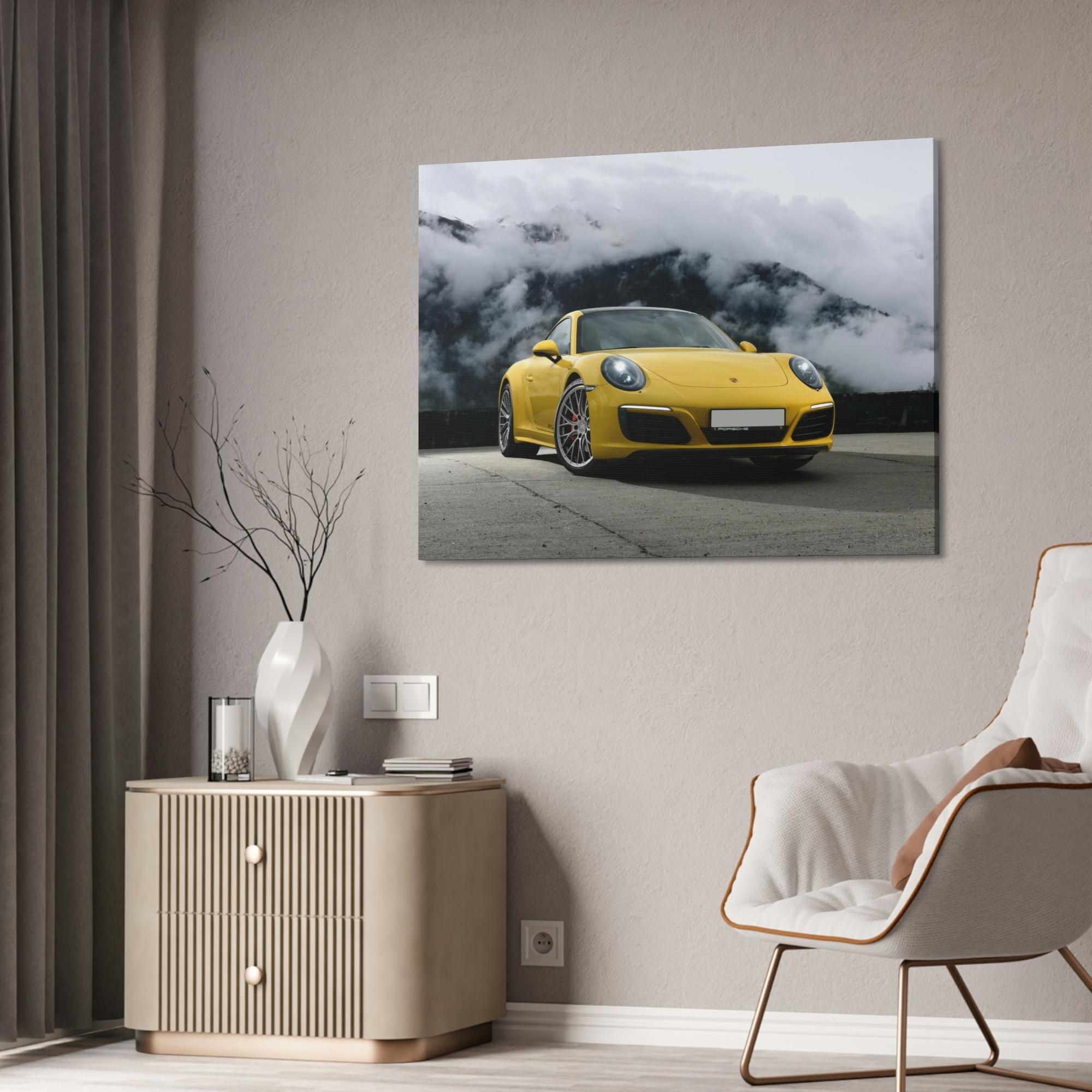 Porsche Porsche in the Mountains: A Scenic Canvas & Poster Print for Adventurers