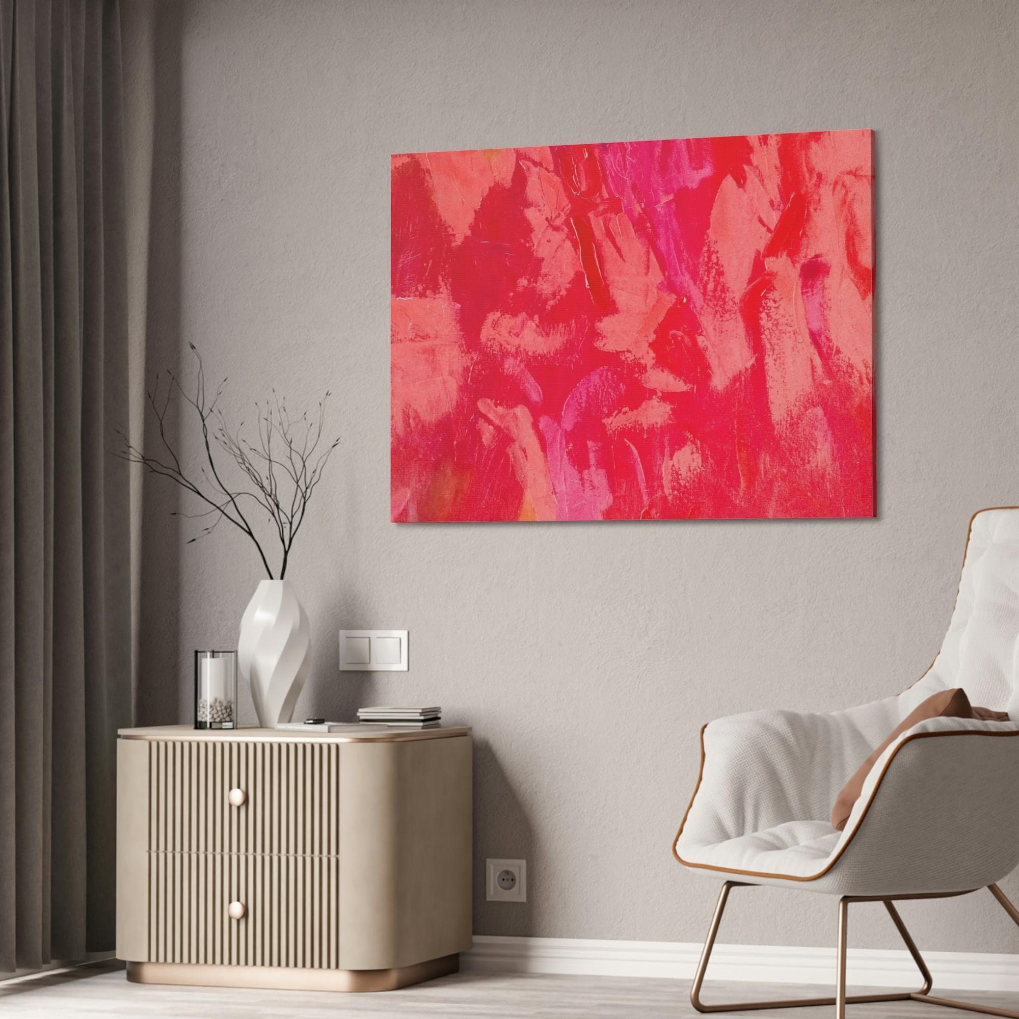 Red Abstract Art Vibrant Red: A Striking Print on Canvas to Add to Your Art Collection