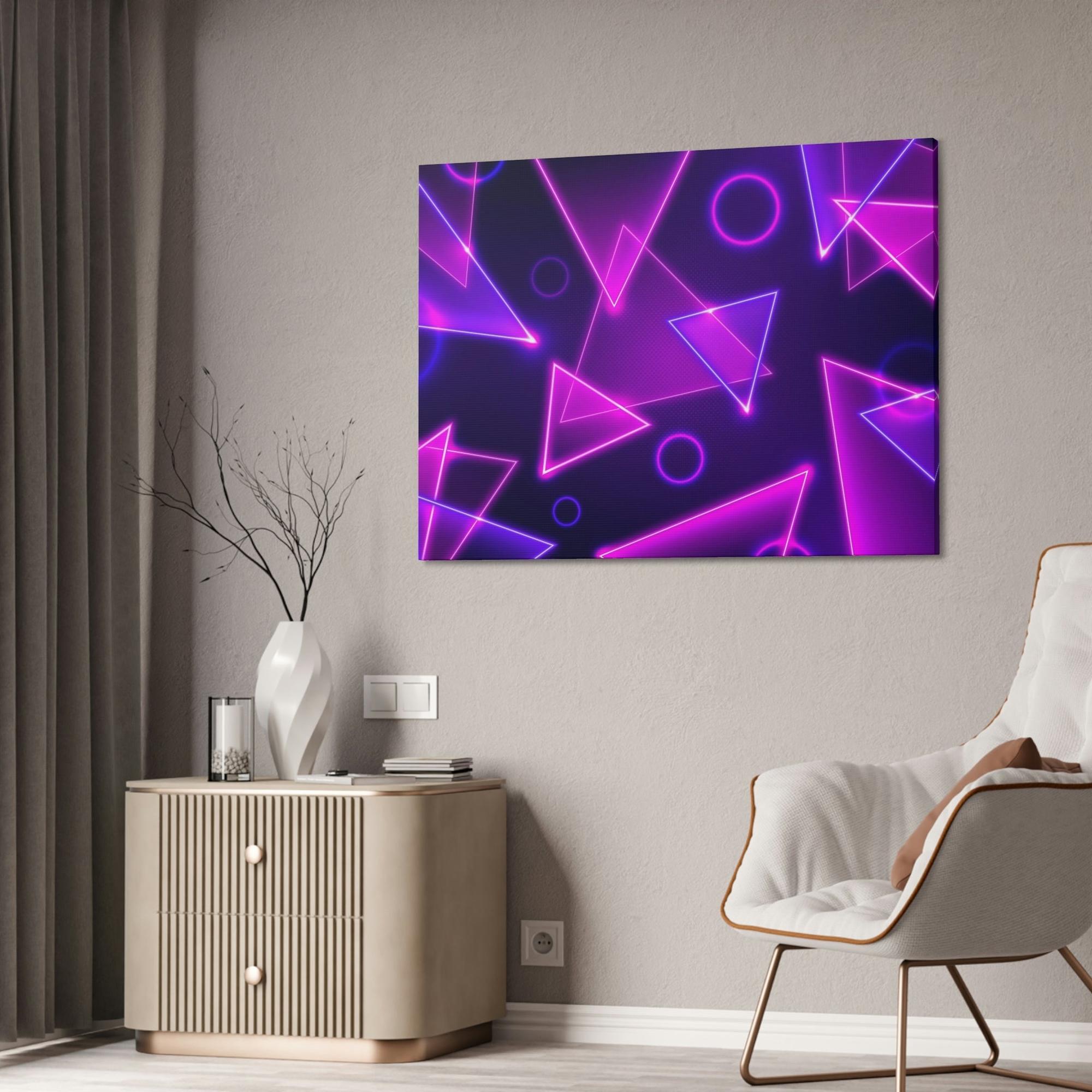 Neon Neon Symphony: Illuminating Wall Art Prints with Vibrant Colors on Canvas