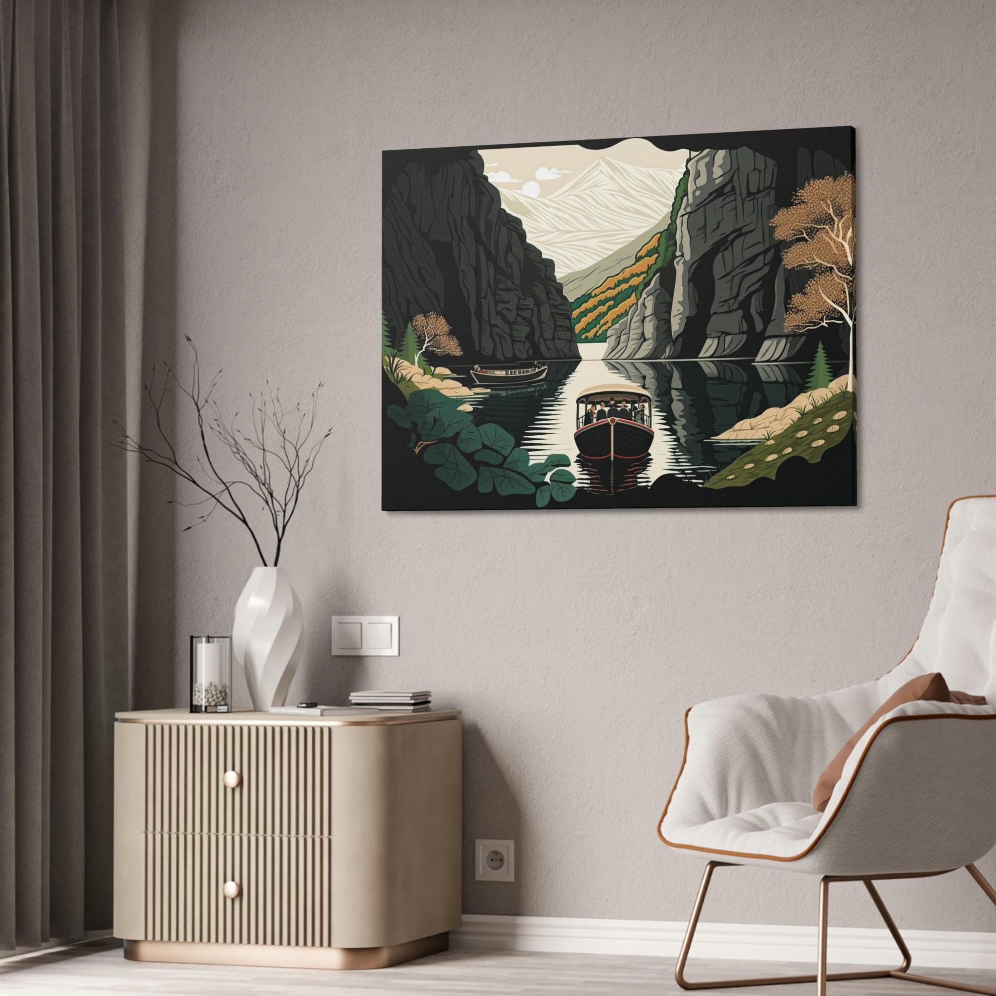 Lakes And Rivers Dancing Waters: Artful Canvas and Poster Print of Lakes and Rivers