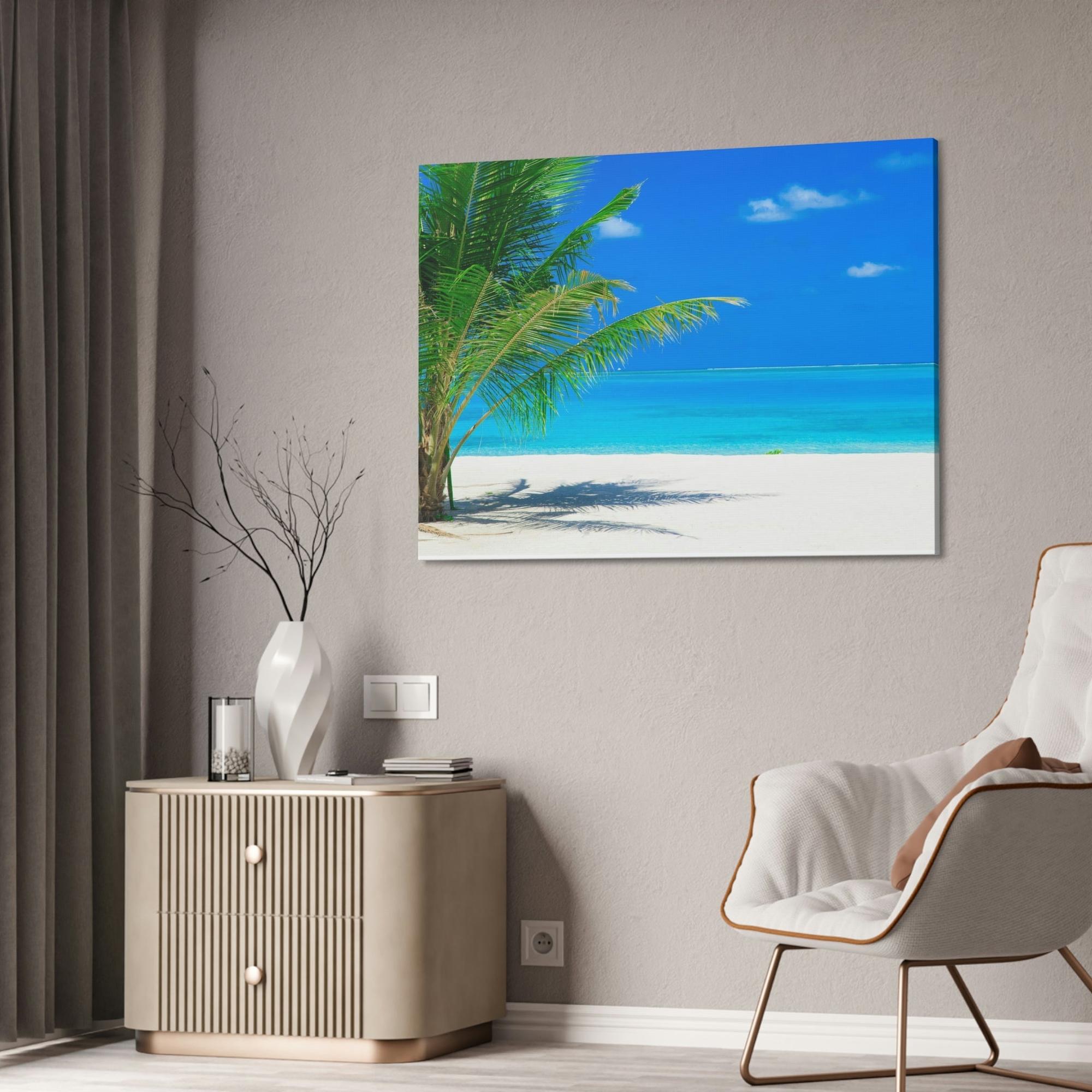 Island Beach Island Breeze: Natural Canvas & Poster Art of a Refreshing Beach Day