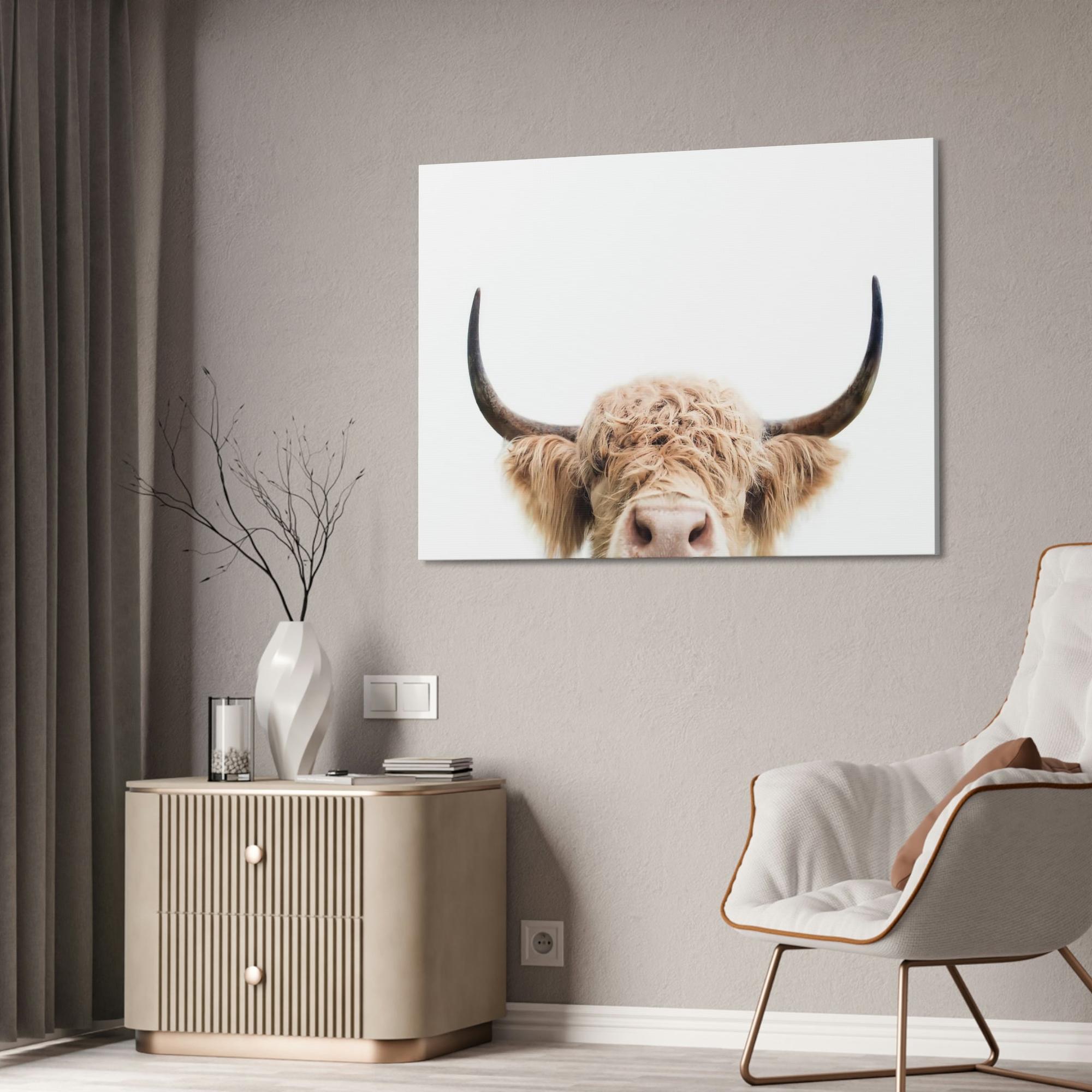 Highland Cow Highland Cow | Wooly Cow on Canvas | Wall Art — Pixoram