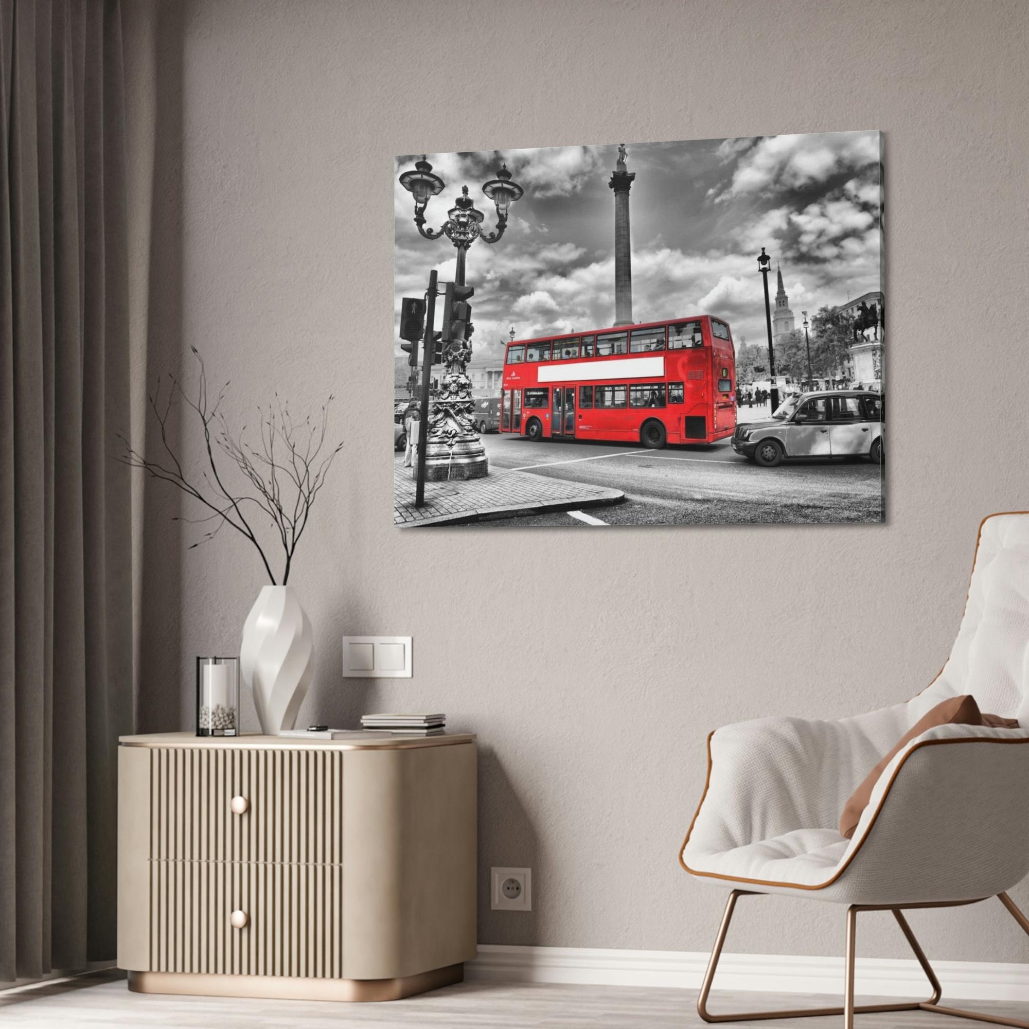 Bus Journey in Motion: Dynamic Bus Art on Framed Canvas