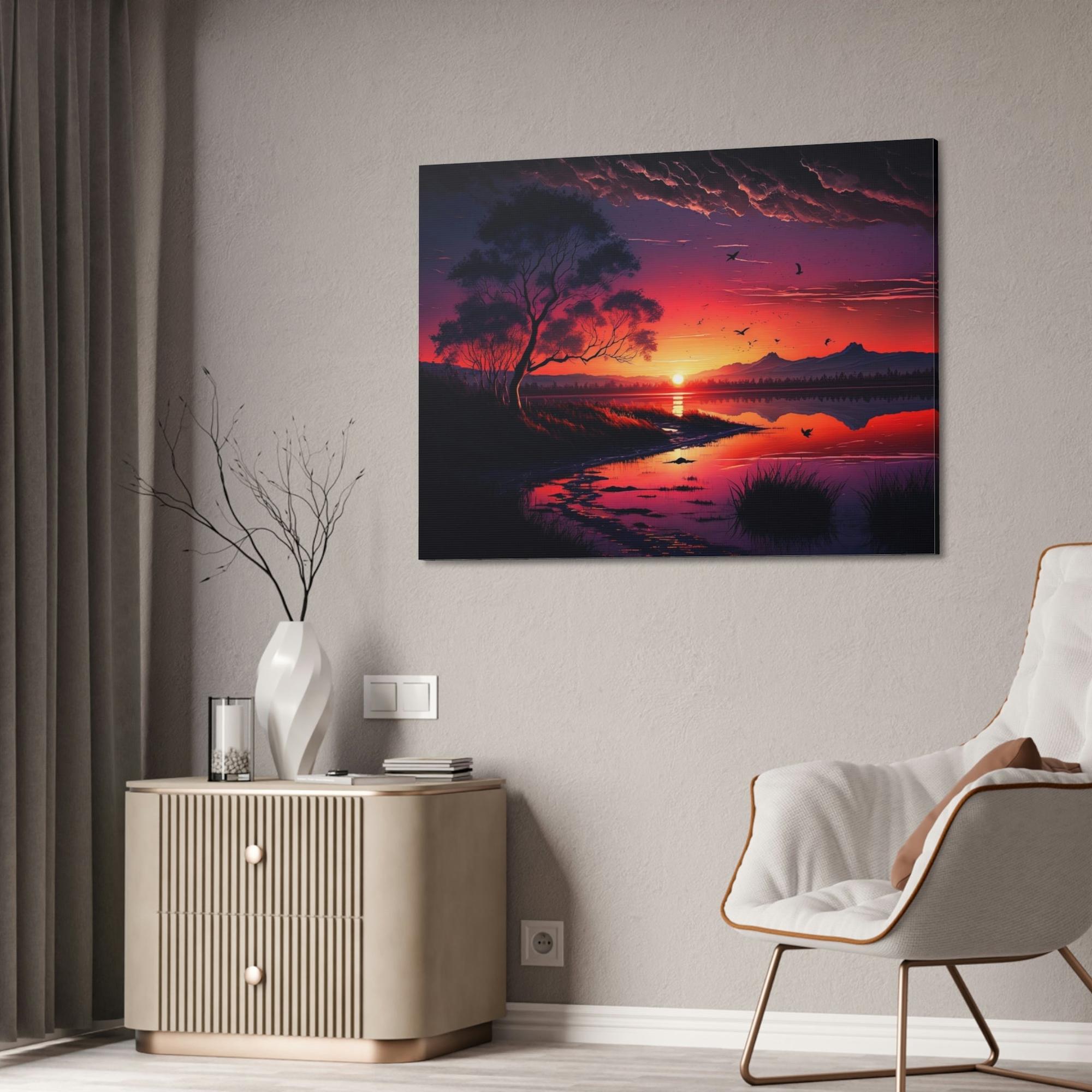 Lakes And Rivers River's Edge: Natural Canvas Wall Art of a Picturesque Riverbank