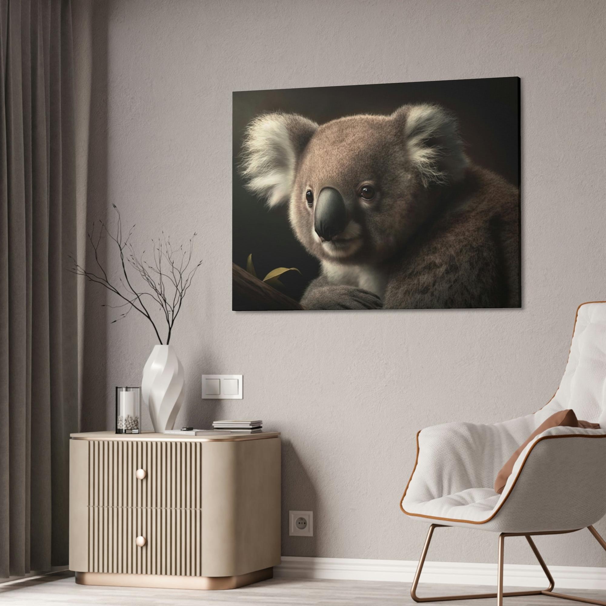Koalas A Koala's Paradise: A Scenic Painting on Canvas