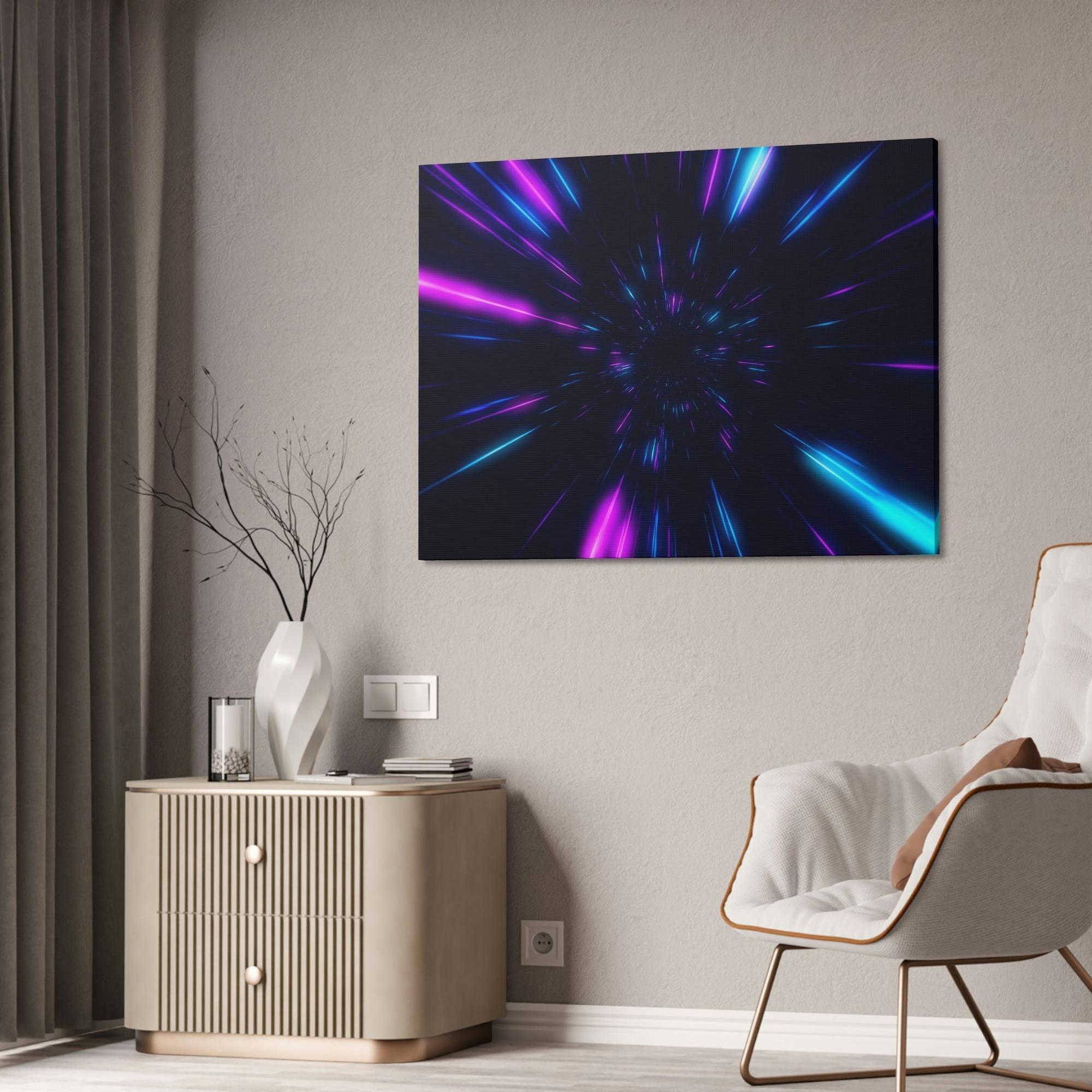 Neon Illuminated Impressions: Neon-themed Wall Art Prints on High-Quality Canvas & Poster