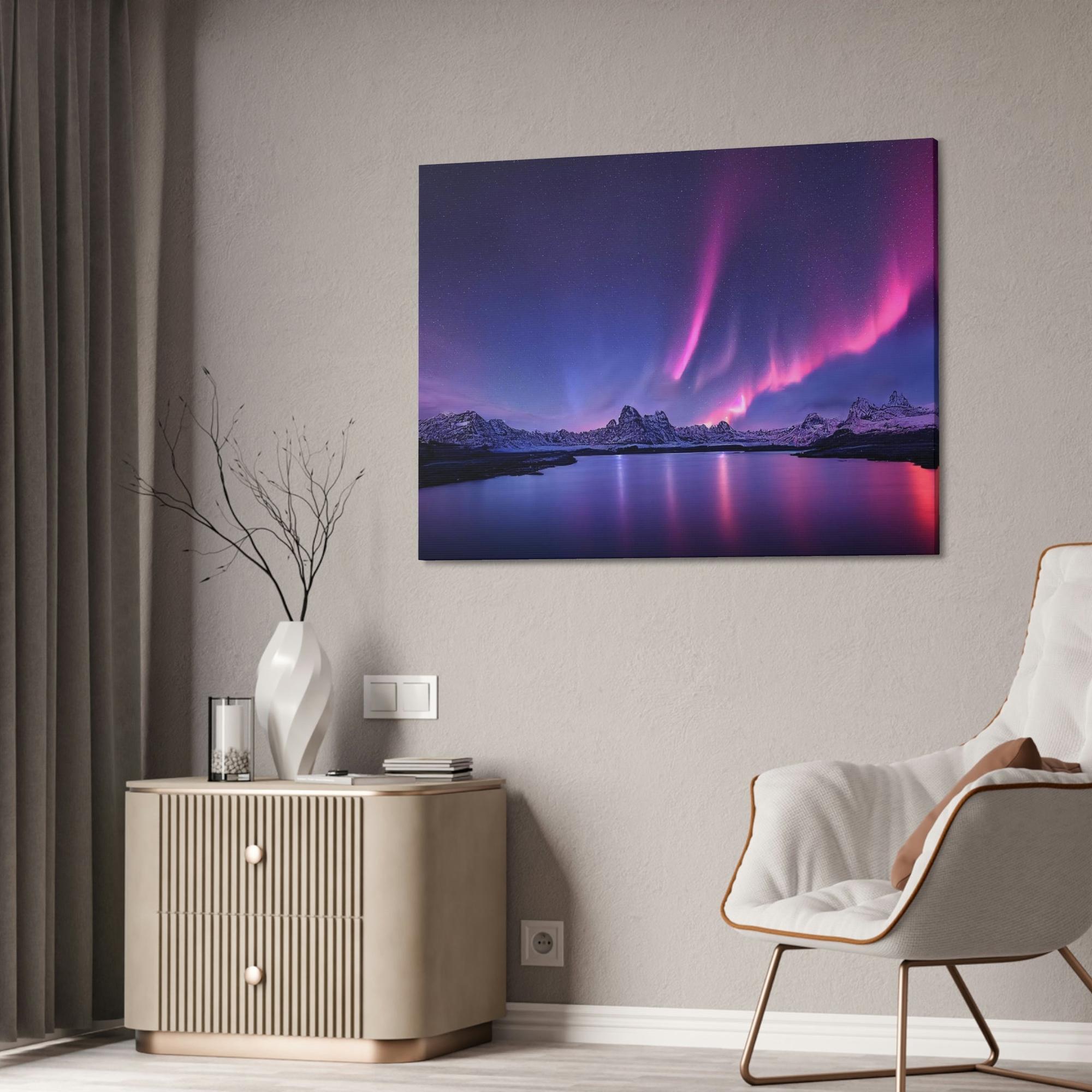 Aurora Borealis Majestic Aurora Borealis: A Celestial Spectacle on Canvas