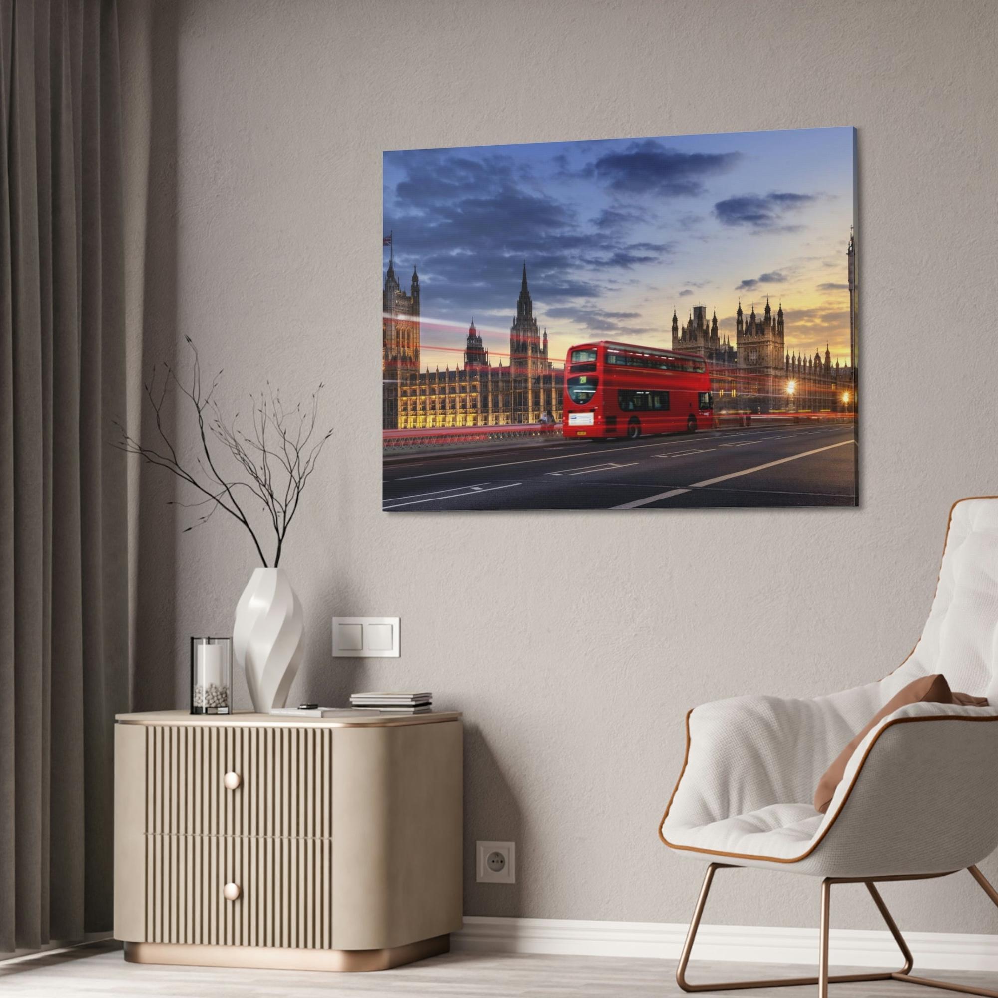 Bus Aesthetics of Transit: Artistic Poster & Canvas Showcasing a Stylish Bus