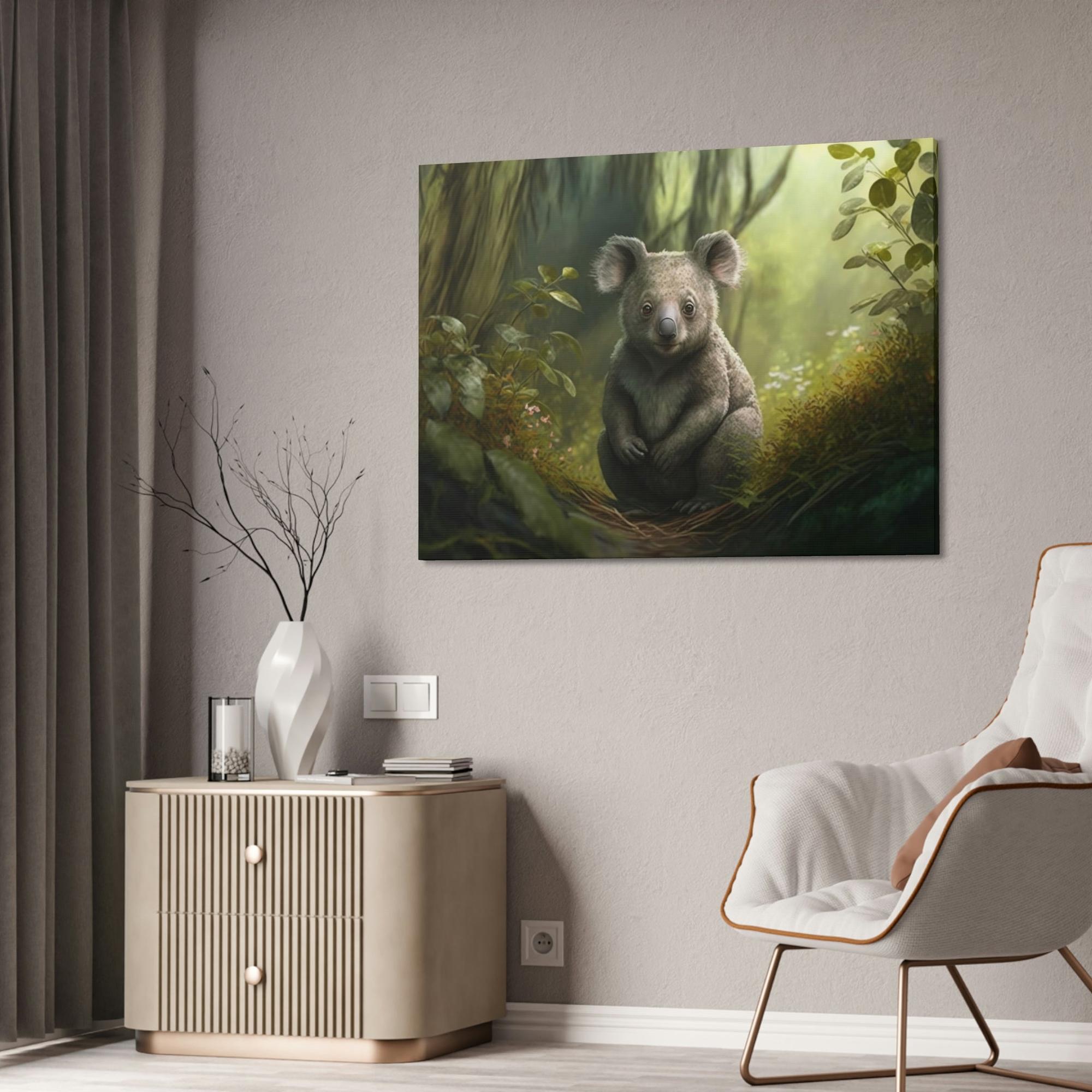 Koalas Among the Eucalyptus Trees: A Koala Painting on Canvas