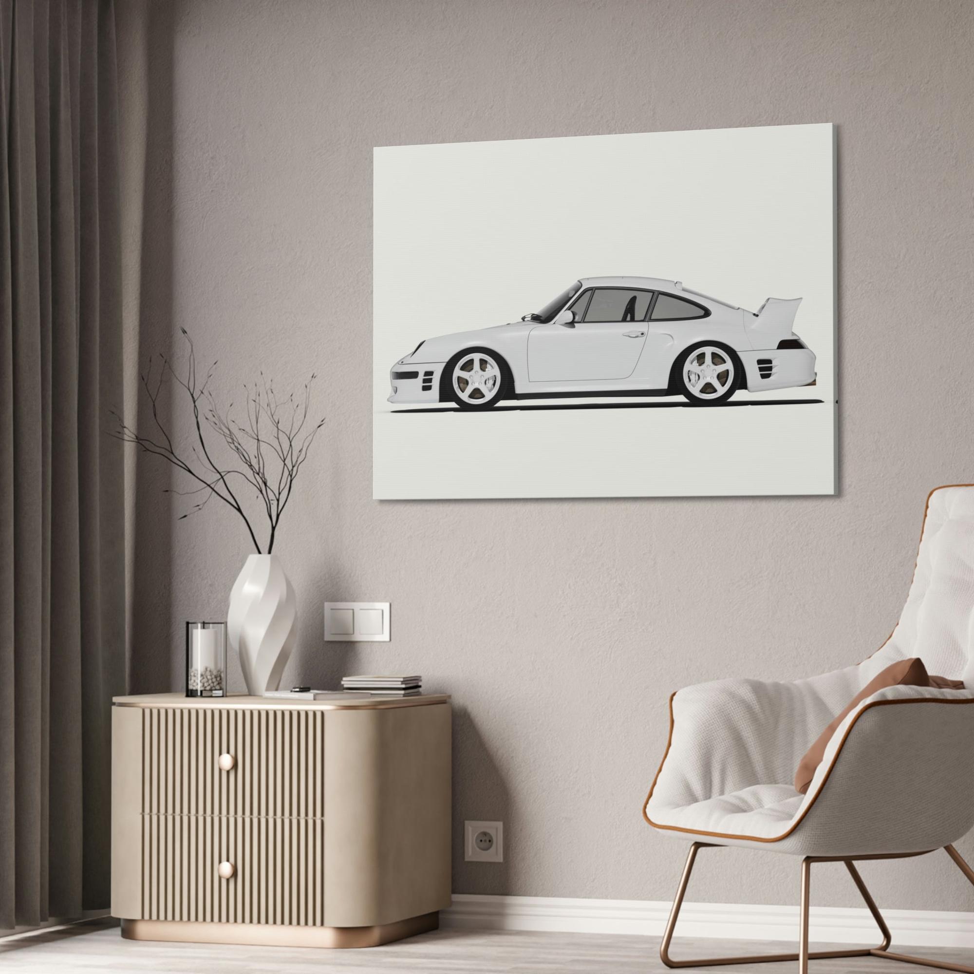 Porsche Porsche Paradise: Stunning Wall Art Featuring a Luxurious Porsche Scene on Natural Canvas