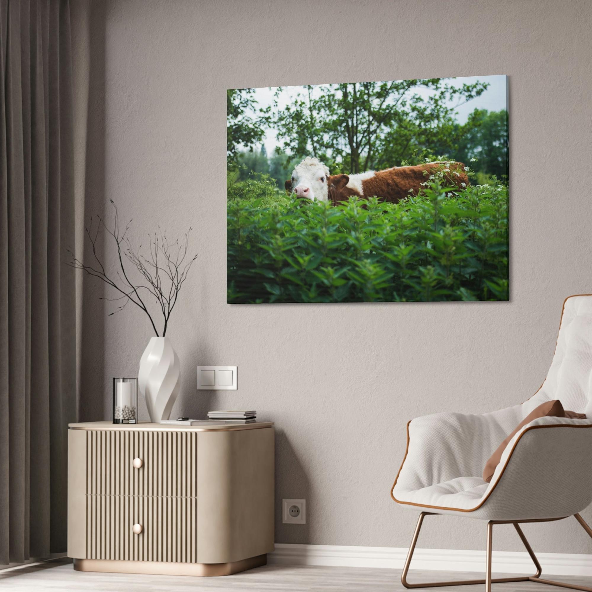 Cows The Art of Cow: Captivating Wall Art on Natural Canvas & Poster