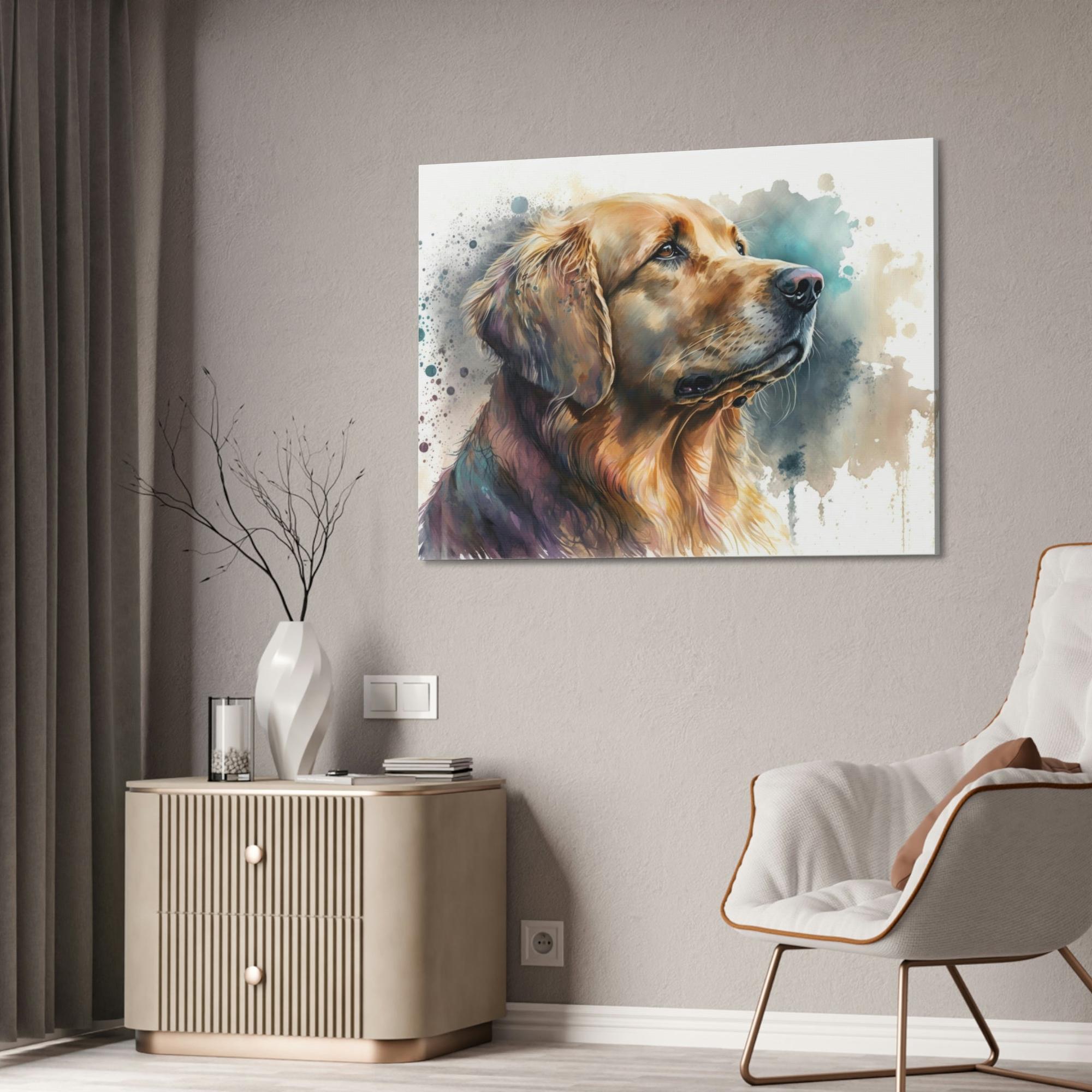 Dogs Dog's World: Framed Poster of a Happy Dog on Canvas