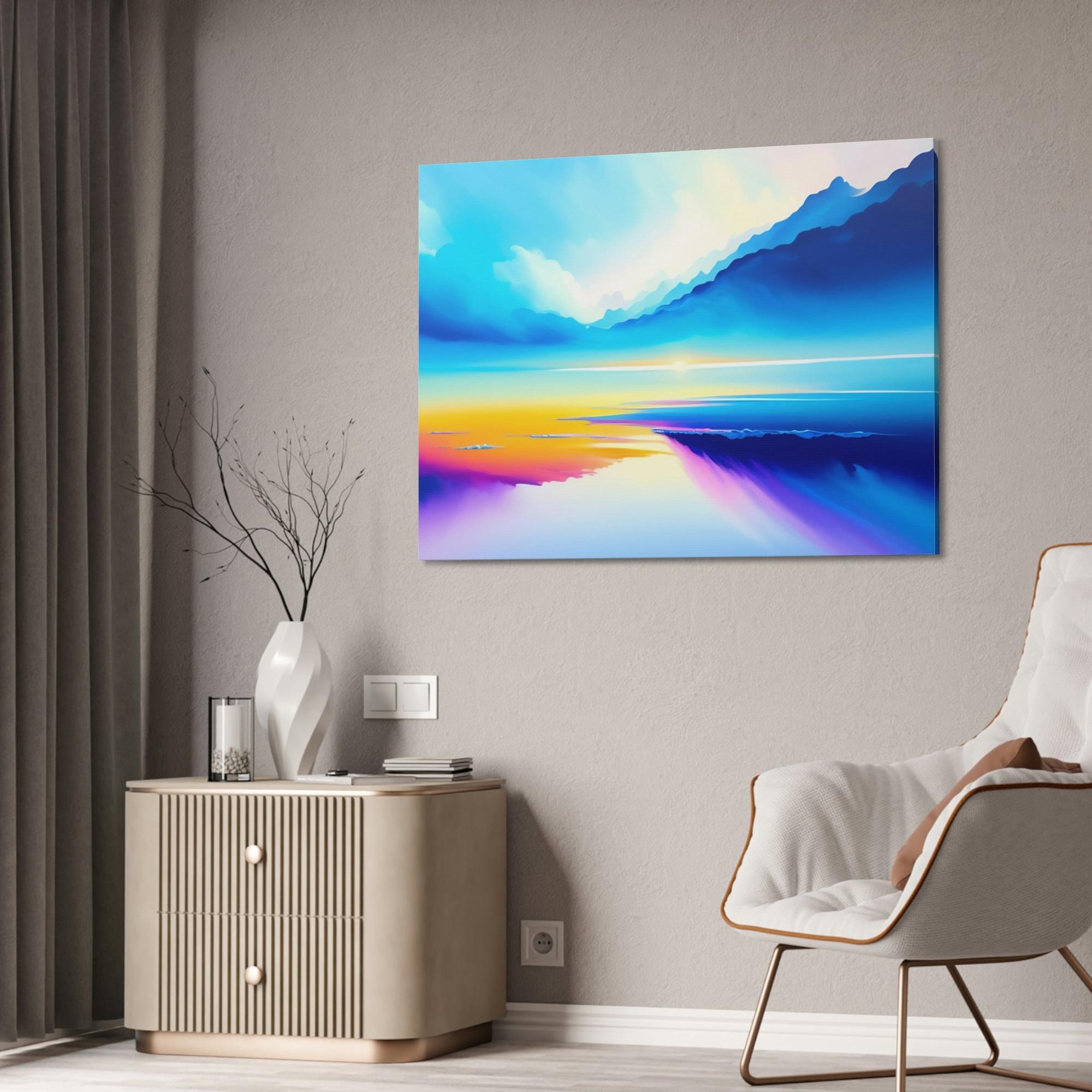 Lakes And Rivers Nature's Wonder: Wall Art of a Breathtaking Lakeside on Natural Canvas & Poster