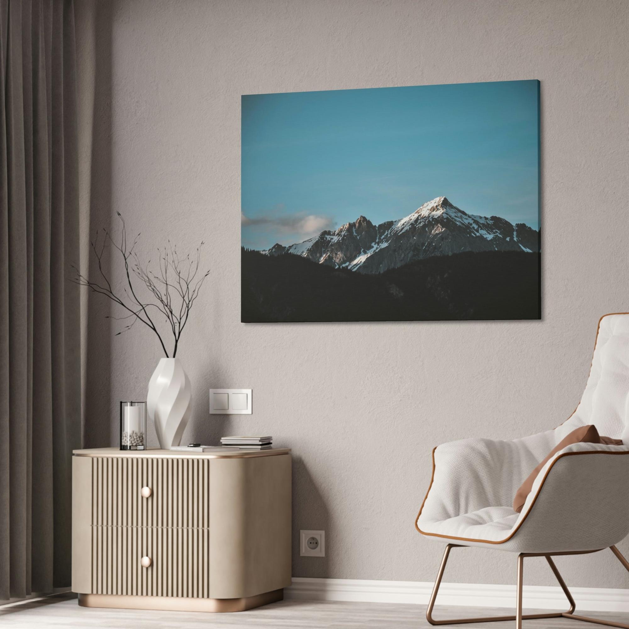 Mountains Majestic Peaks: Natural Canvas and Framed Poster of Mountain Ranges
