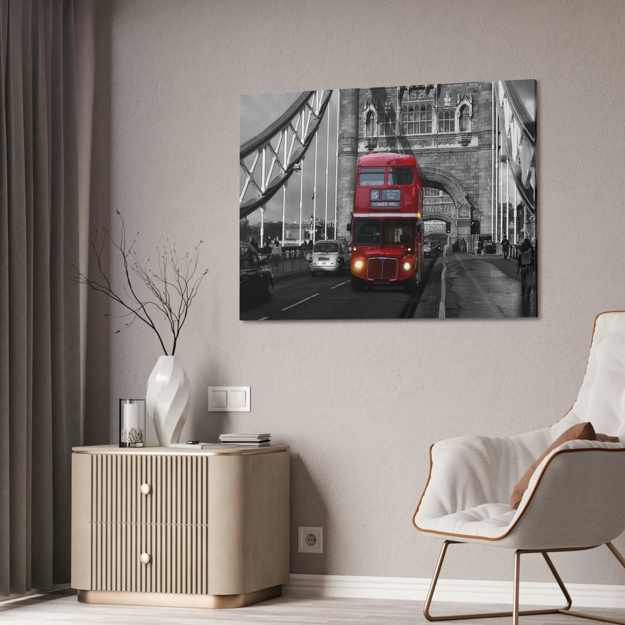 Bus City Rhythms: High-Quality Print on Canvas & Poster portraying a Vibrant Bus