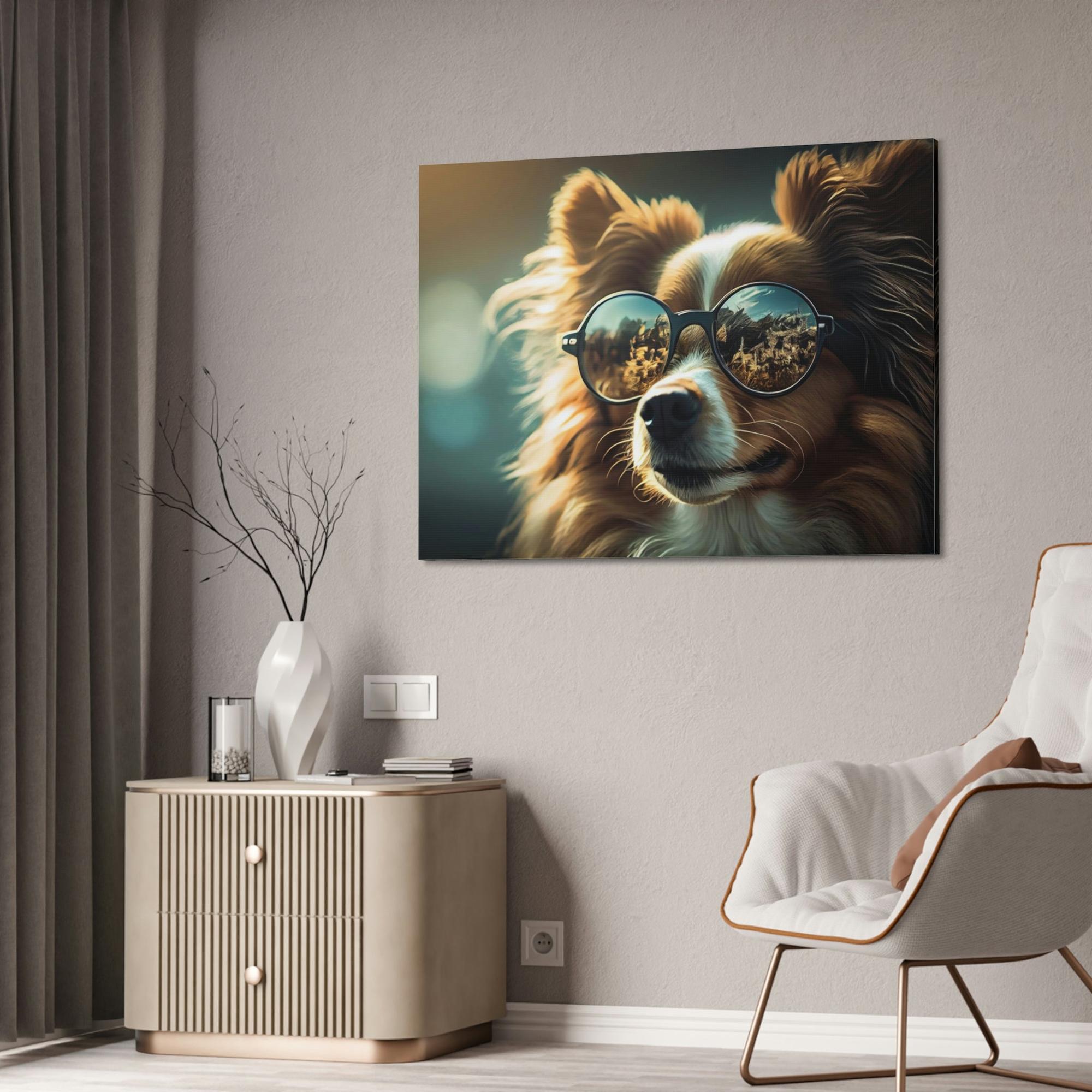 Dogs Canine Curiosity: Natural Canvas Wall Art of Dogs Exploring the World