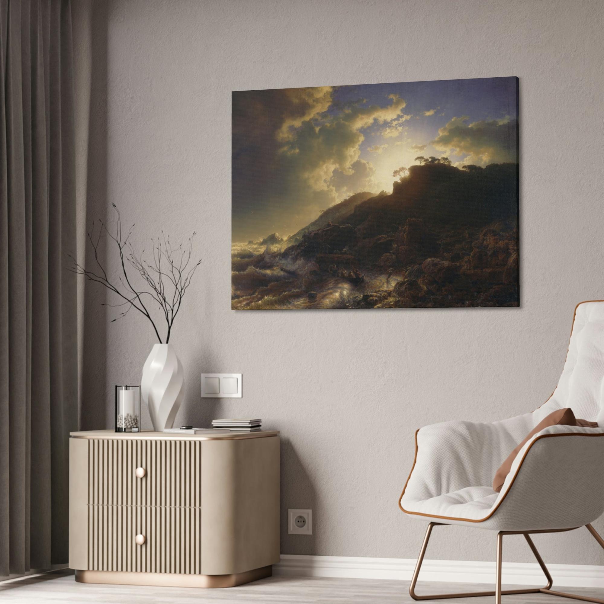 Anthropologie Earthy Elegance: Artistic Anthropologie-Inspired Print on Natural Canvas & Poster